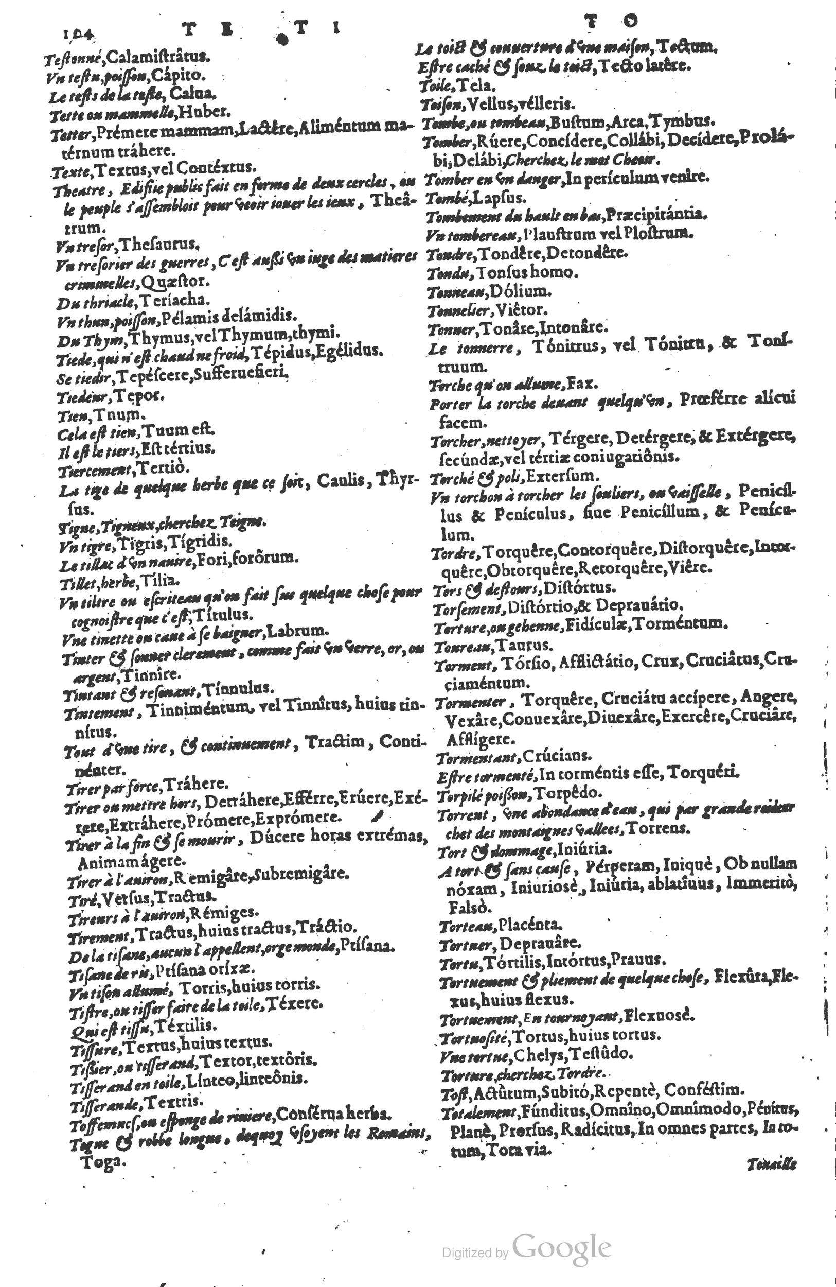 1578 - Louis Cloquemin - Trésor des mots et traits français - BSB Munich