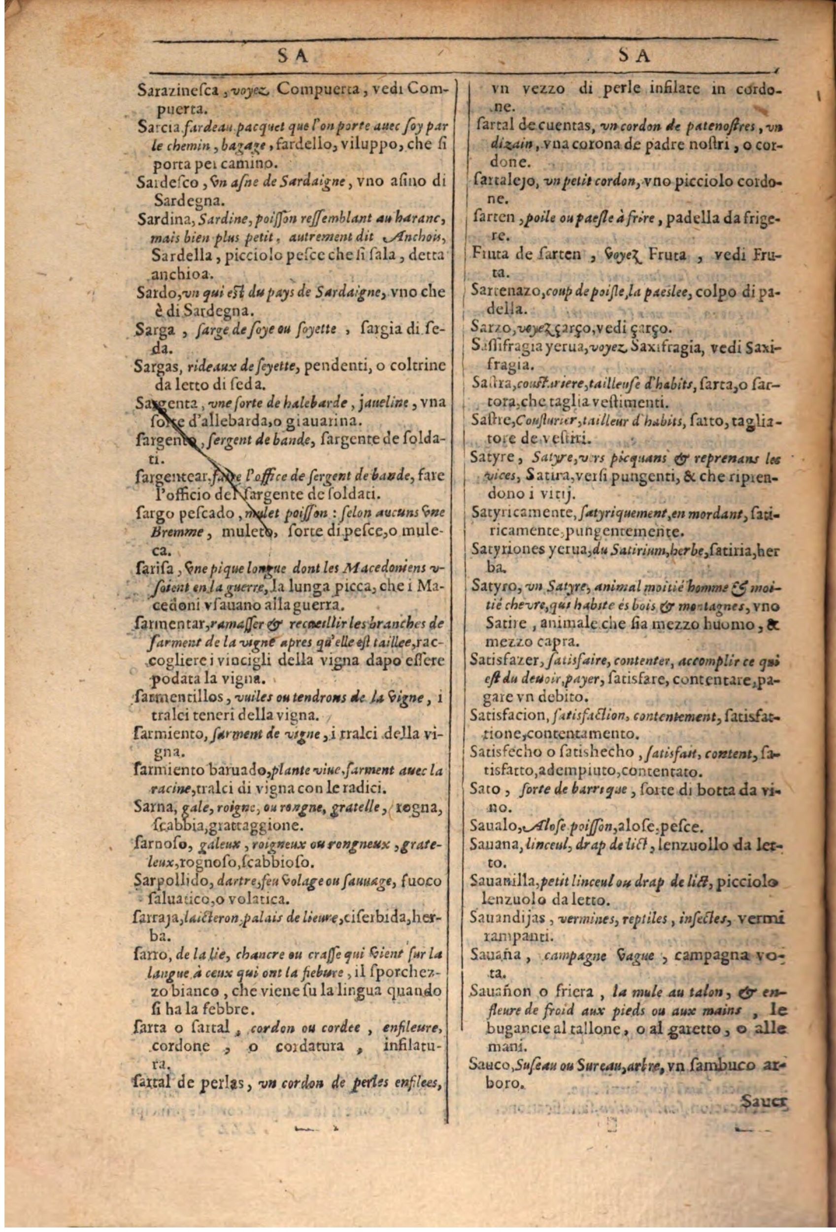1609 - Philippe Albert et Alexandre Pernet - Trésor des trois langues française, italienne et espagnole (Première partie) - BSB Munich