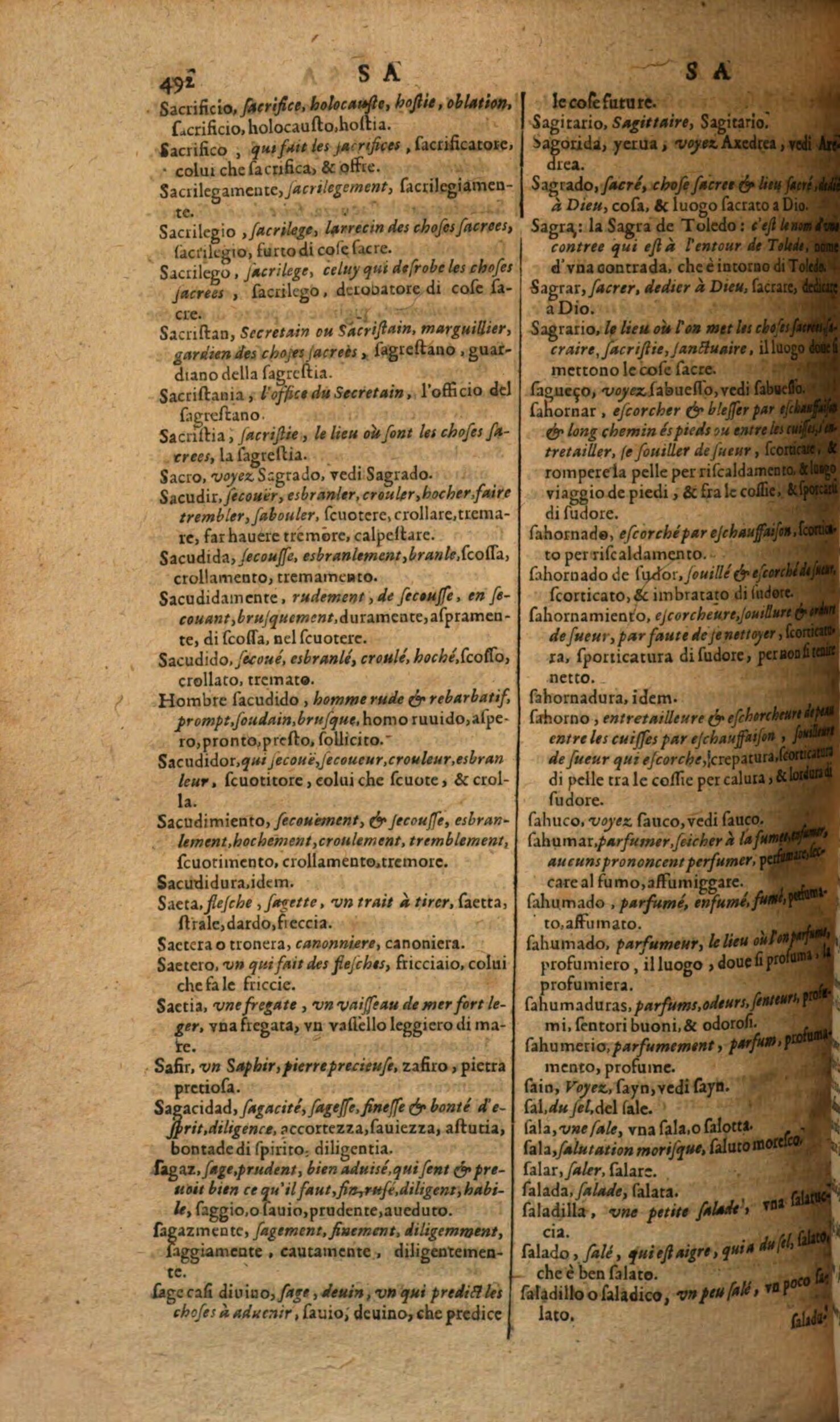 1617 - Samuel Crespin - Trésor des trois langues espagnole, française et italienne (Première partie) - Regensburg
