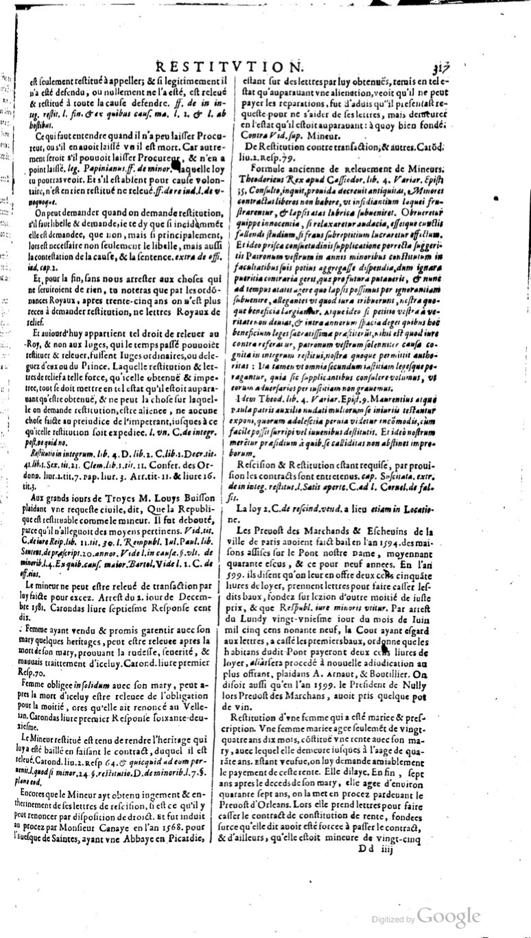 1629 - Veuve Nicolas Buon - Trésor du droit français (21754 T. 3) - BM Lyon