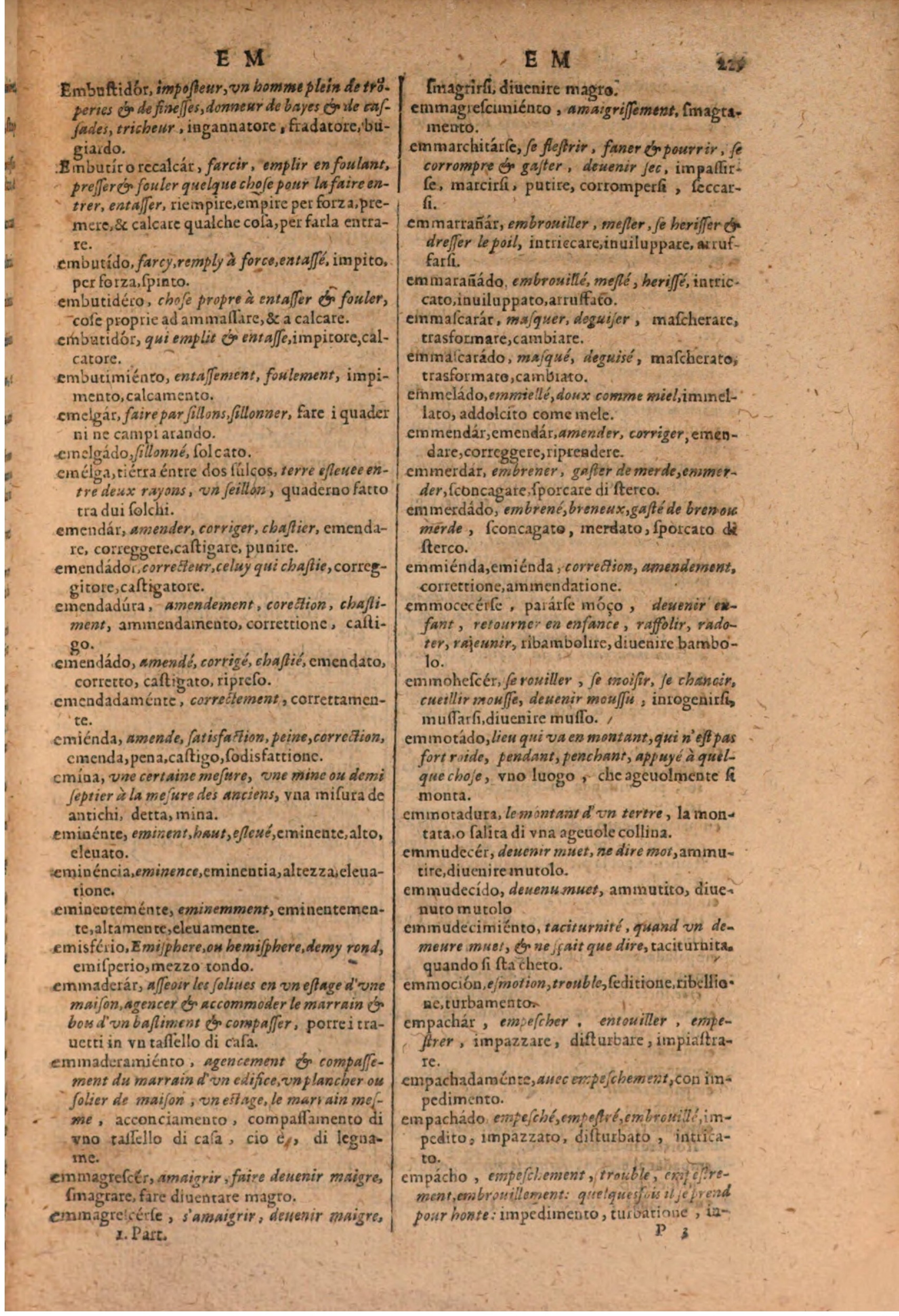 1606 - Samuel Crespin - Thresor des trois langues, francoise, italiene et espagnolle - BSB Munich