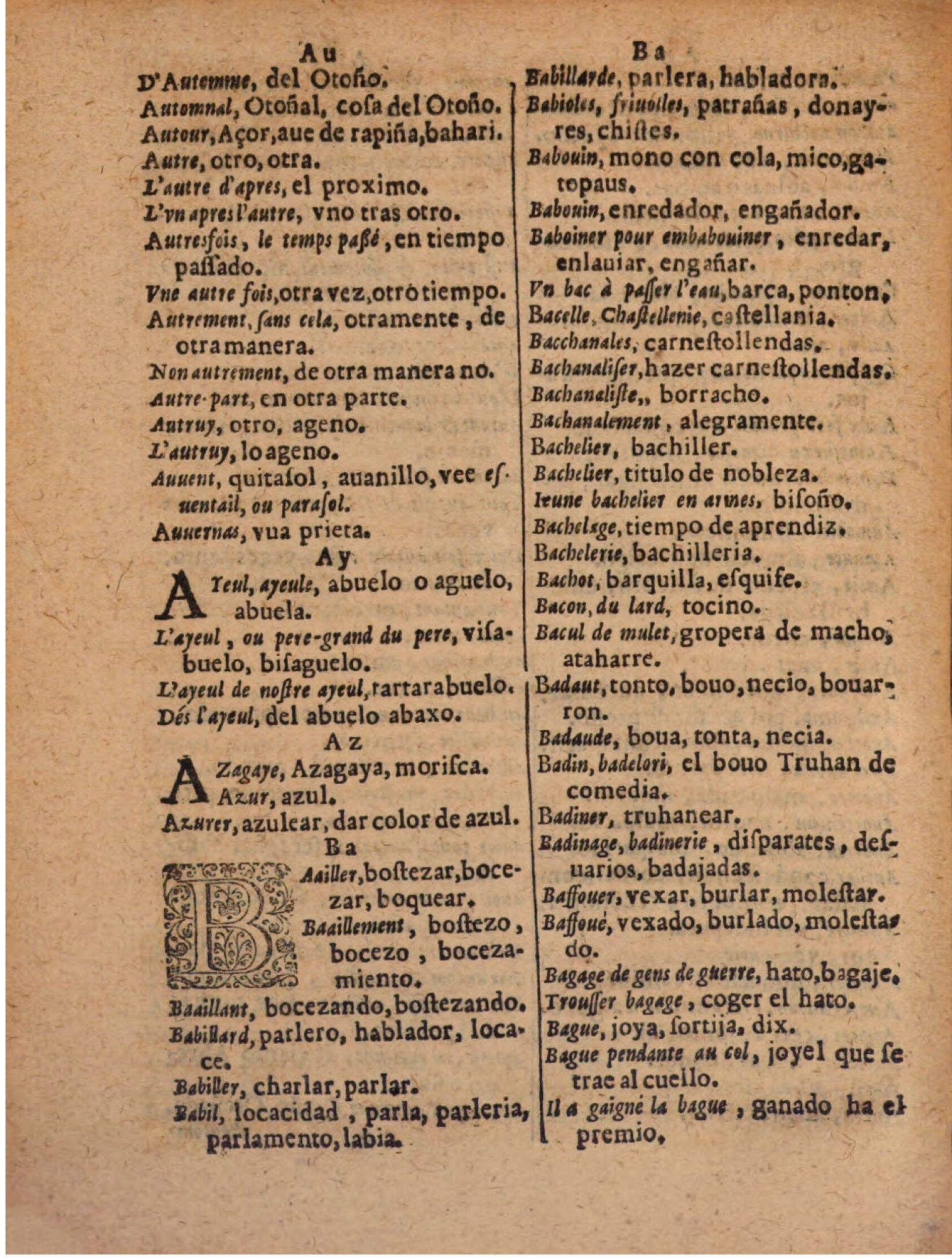 1624 - Hubert Antoine - Trésor des deux langues espagnole et française (Seconde partie) - BSB Munich