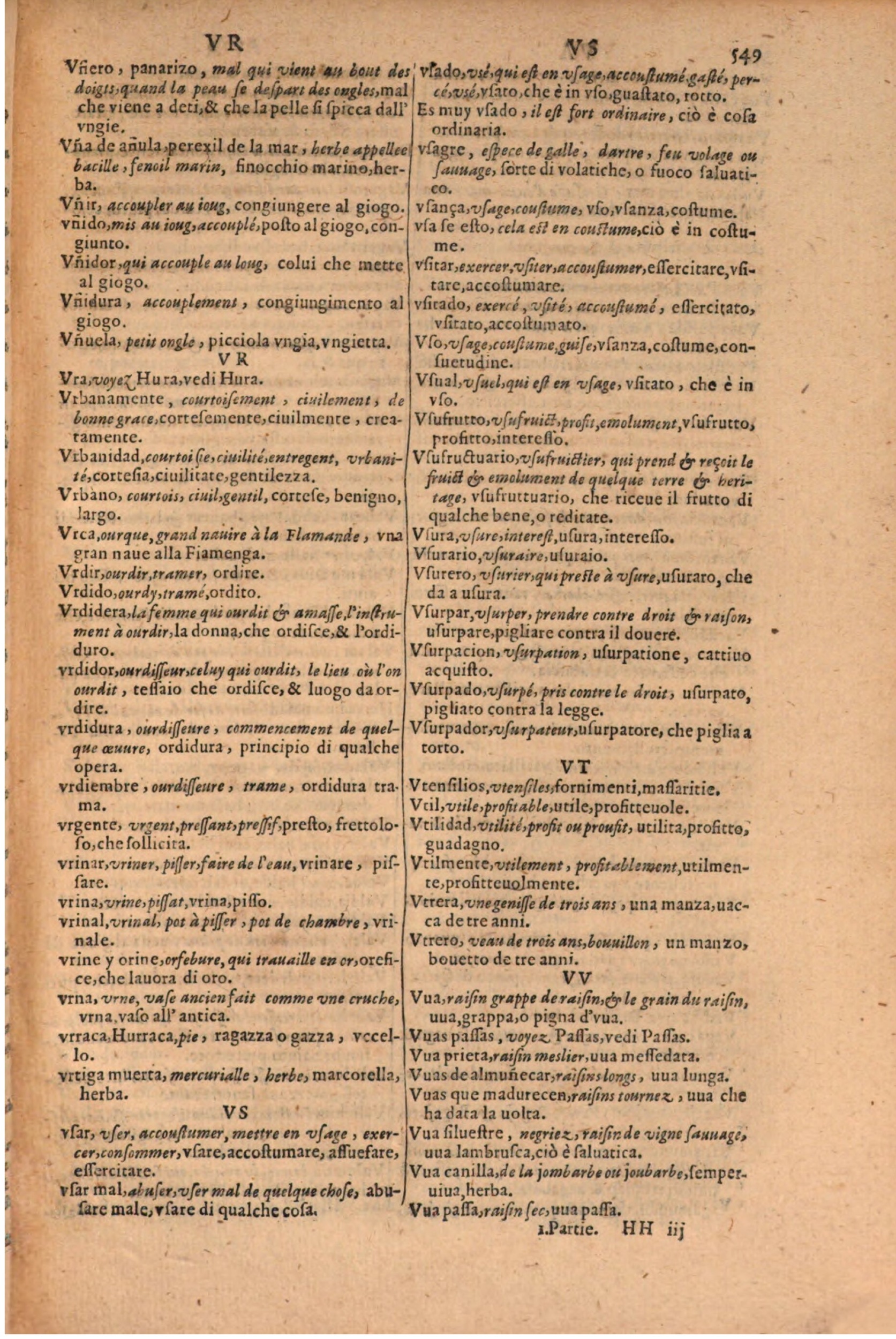 1606 - Samuel Crespin - Thresor des trois langues, francoise, italiene et espagnolle - BSB Munich