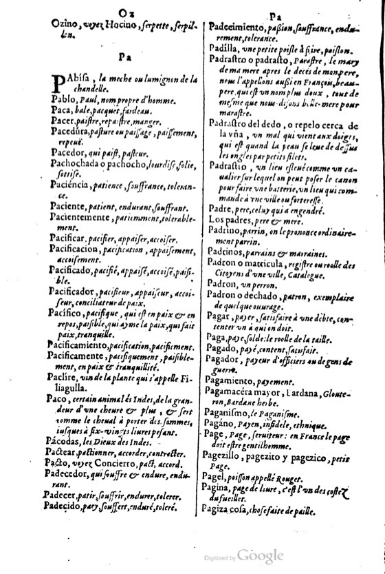 1621 - Adrian Tiffaine - Trésor des deux langues espagnole et française - BM Lyon