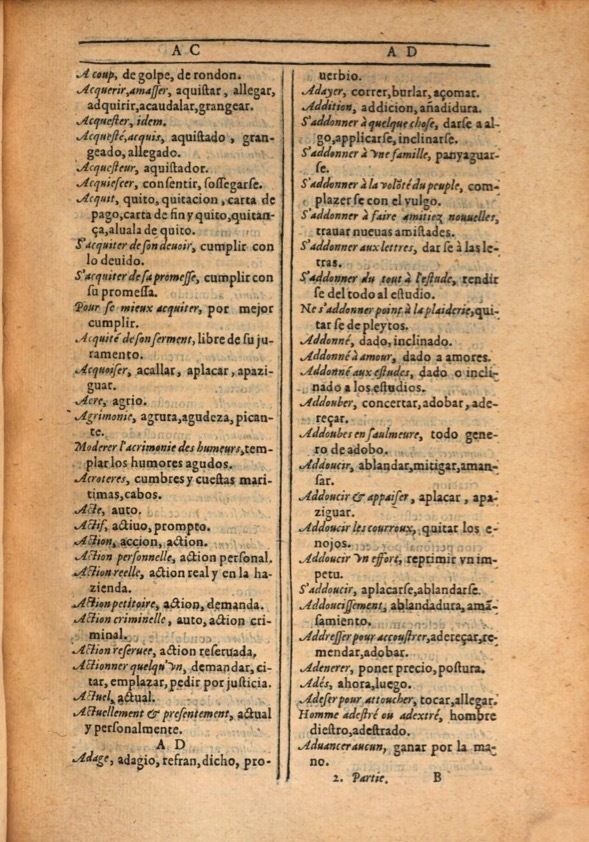 1607 - Marc Orry - Trésor des deux langues espagnole et française (Première et Seconde parties) - ÖNB Wien
