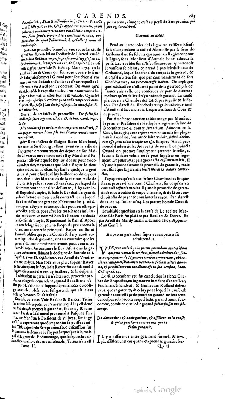 1629 - Veuve Nicolas Buon - Trésor du droit français (29620 T. 2) - BM Lyon