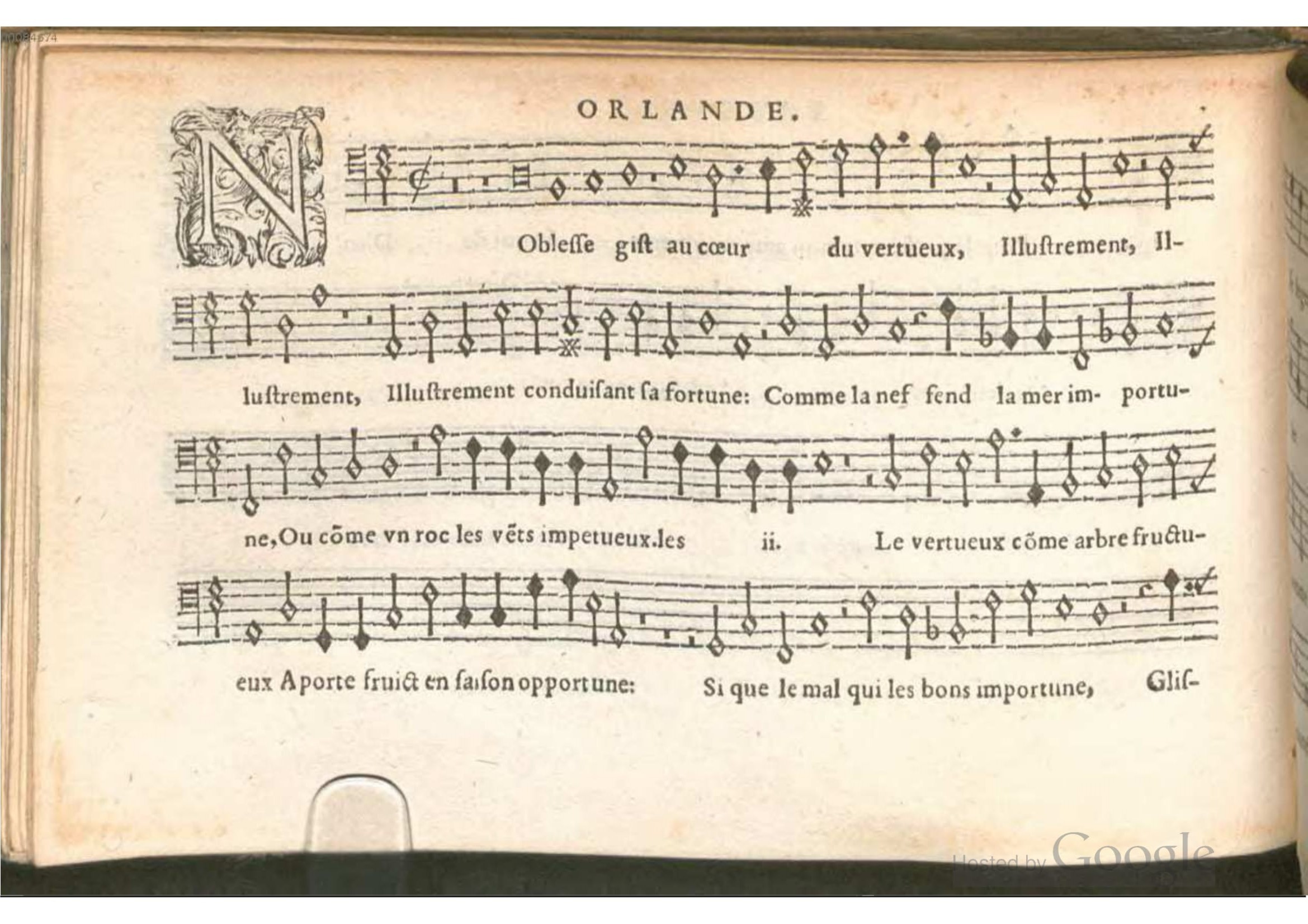 1576 - [Pierre de Saint-André] - Trésor de musique d’Orlande de Lassus Bassus - BSB Munich