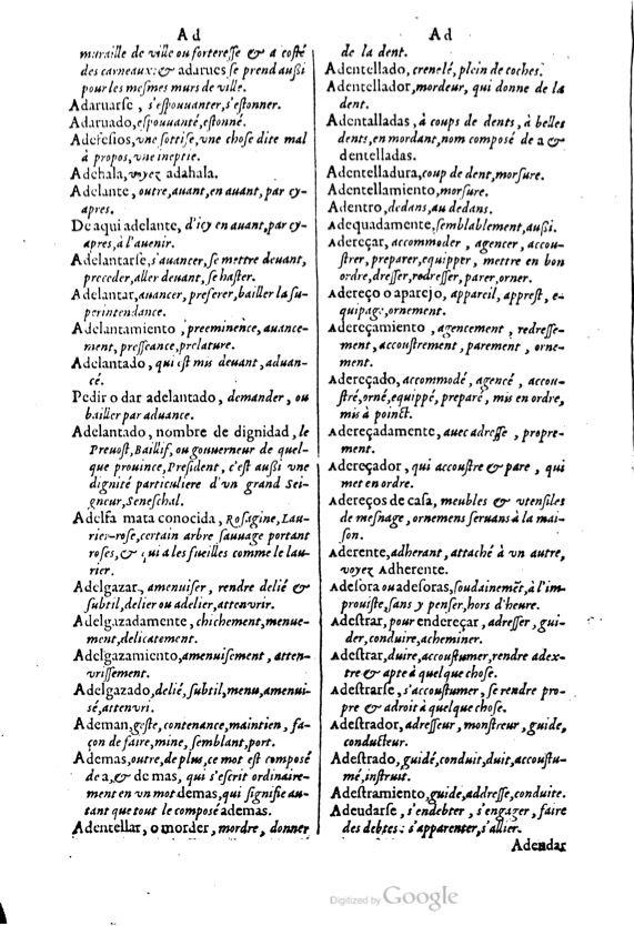 1621 - Adrian Tiffaine - Trésor des deux langues espagnole et française - BM Lyon