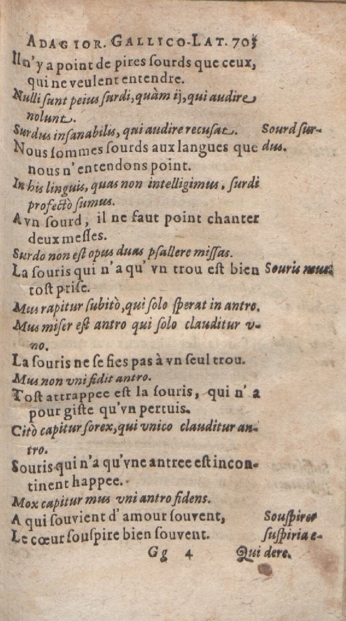 1612 - Dominicus Custos - Trésor des proverbes français  - Bibliopol-Olomuc