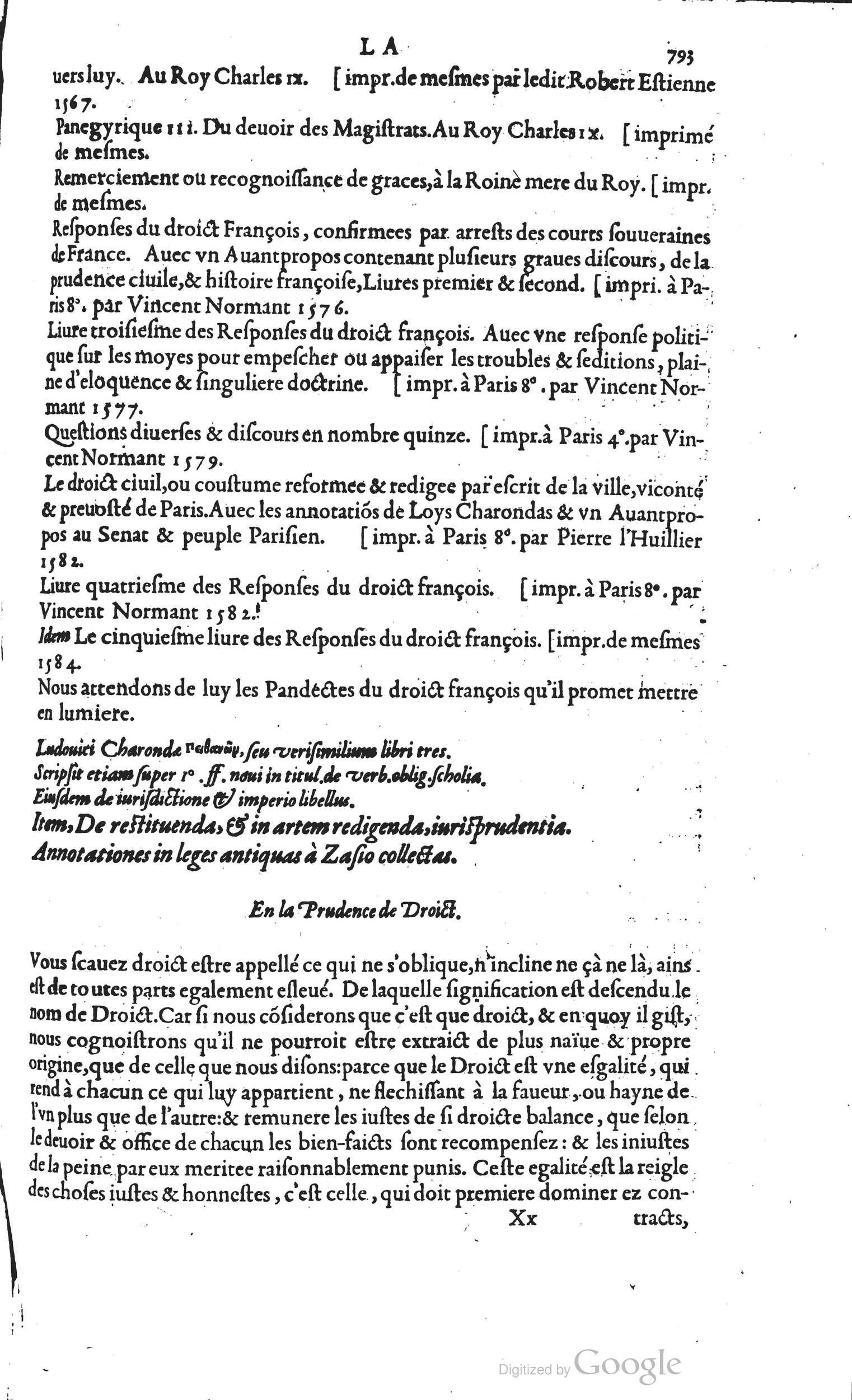 1585 - Barthélemy Honorat - Bibliothèques françaises - BSB Munich