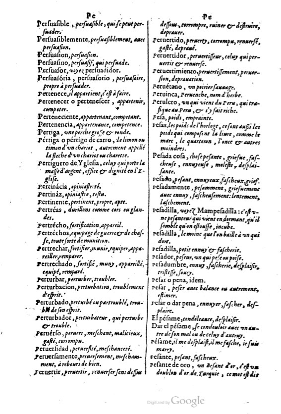 1621 - Adrian Tiffaine - Trésor des deux langues espagnole et française - BM Lyon