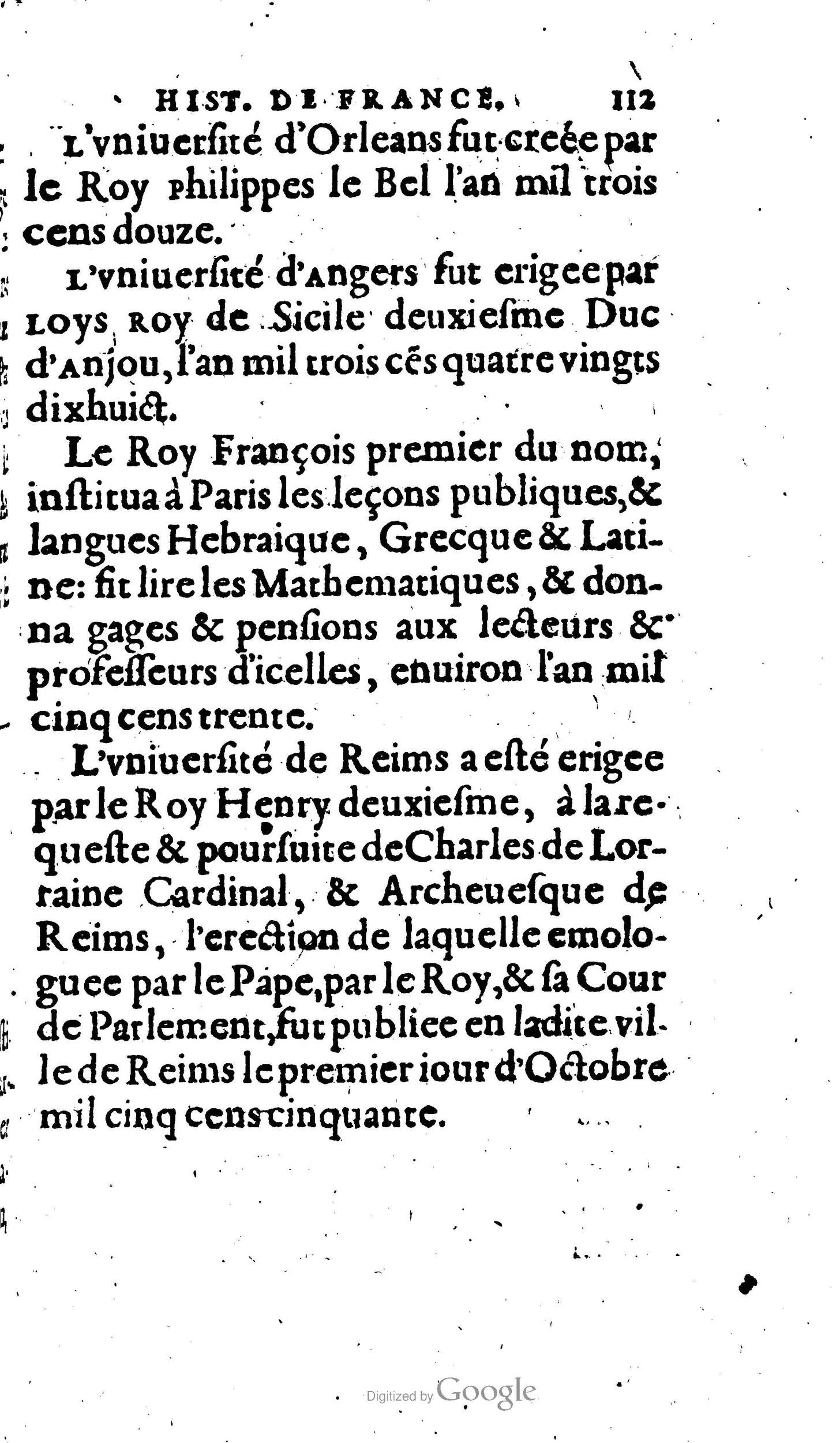 1604 - Galiot Corrozet - Trésor des histoires de France - BNC Florence