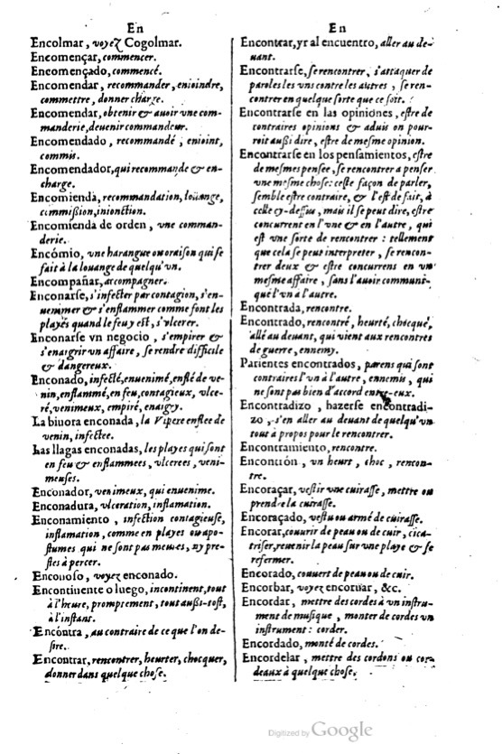 1621 - Adrian Tiffaine - Trésor des deux langues espagnole et française - BM Lyon