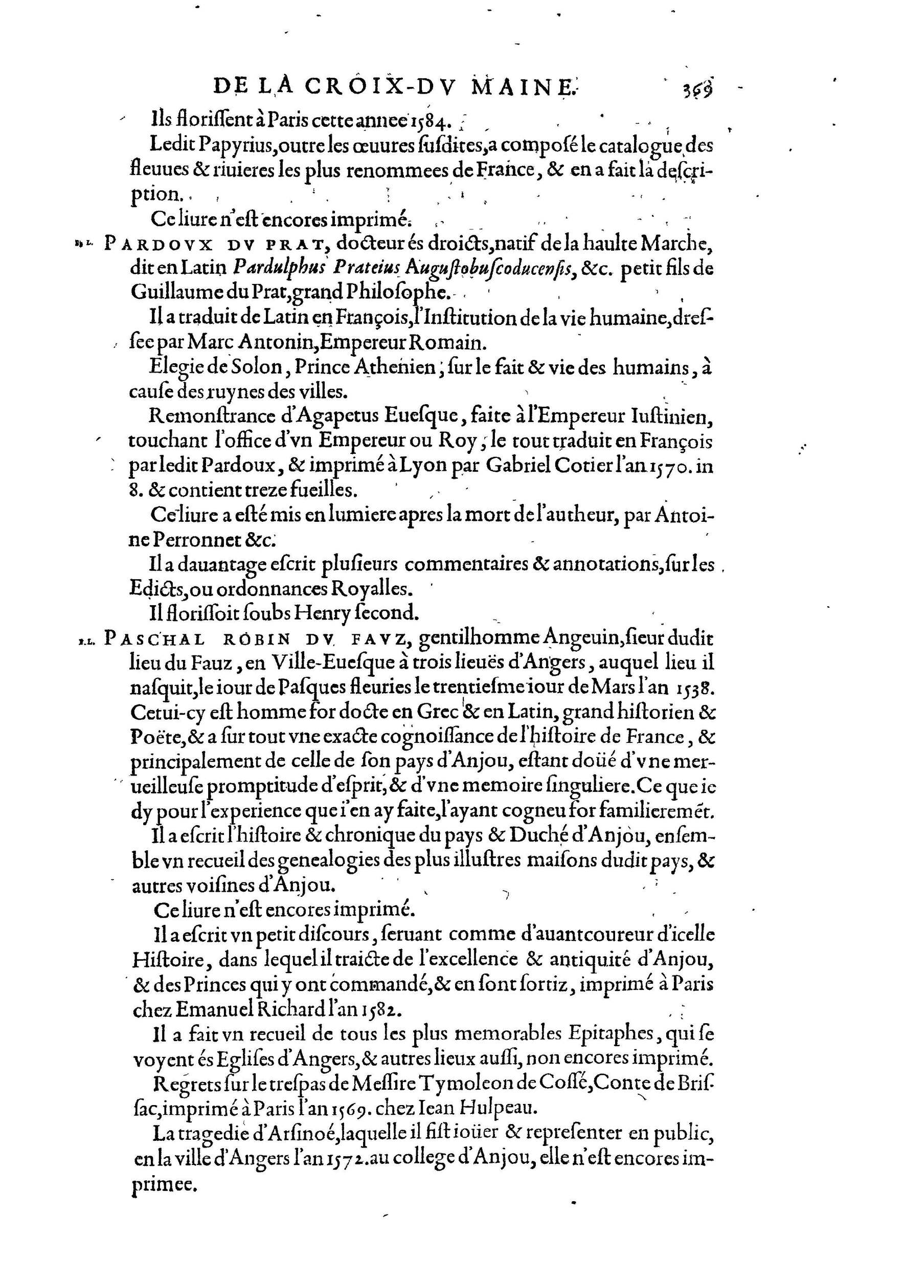 1584 - Abel L&#039;Angelier - Bibliothèques françaises - BnF