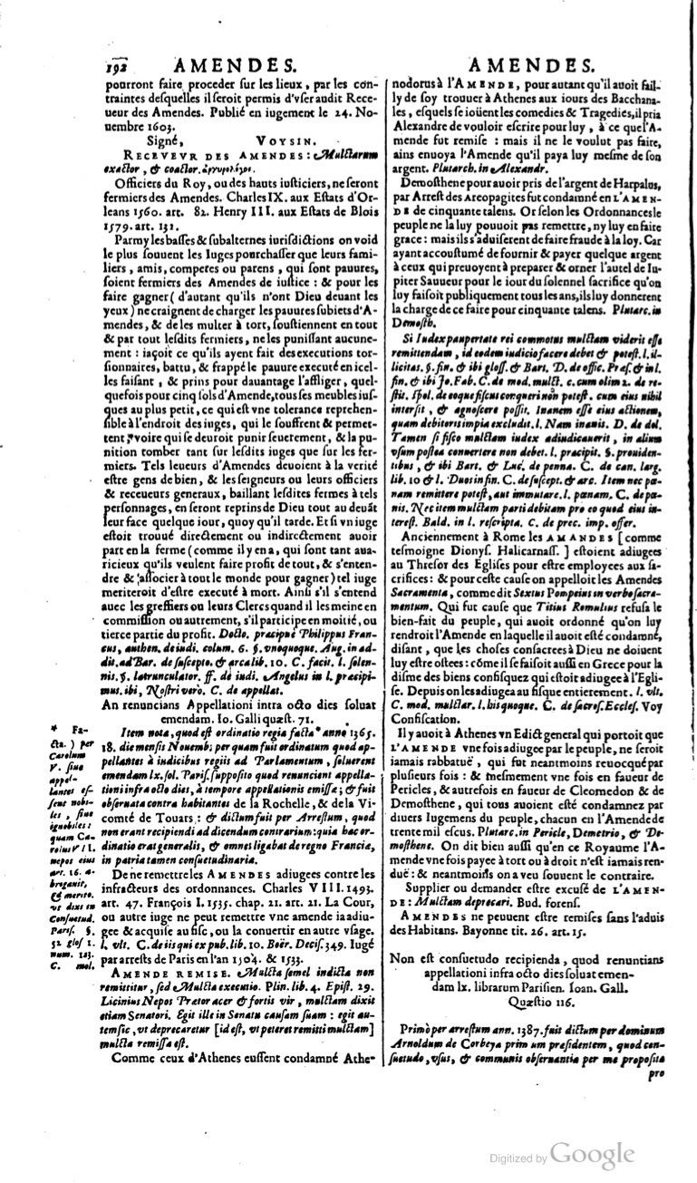 1629 - Veuve Nicolas Buon - Trésor du droit français (21754 T. 1) - BM Lyon