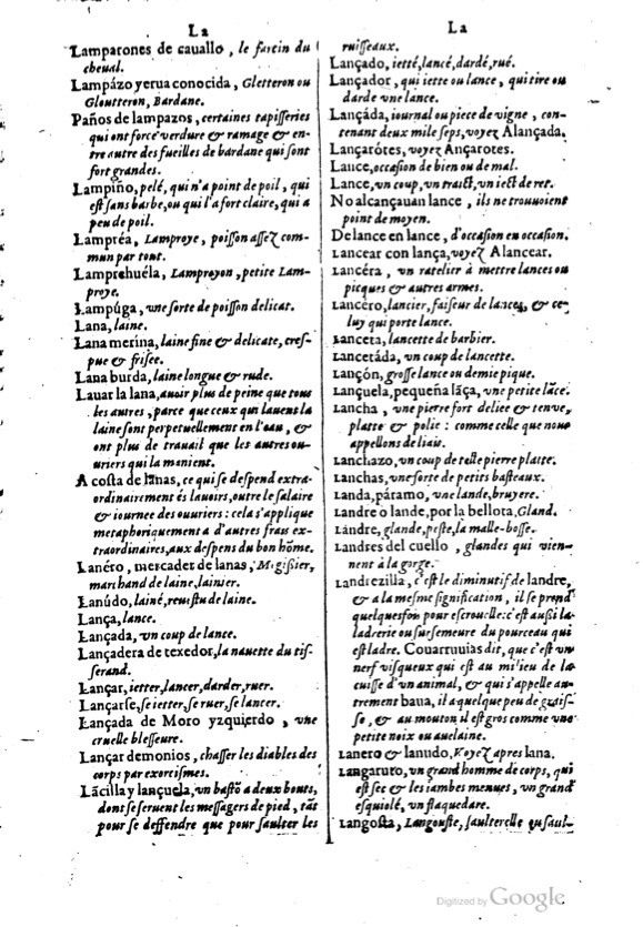 1621 - Adrian Tiffaine - Trésor des deux langues espagnole et française - BM Lyon