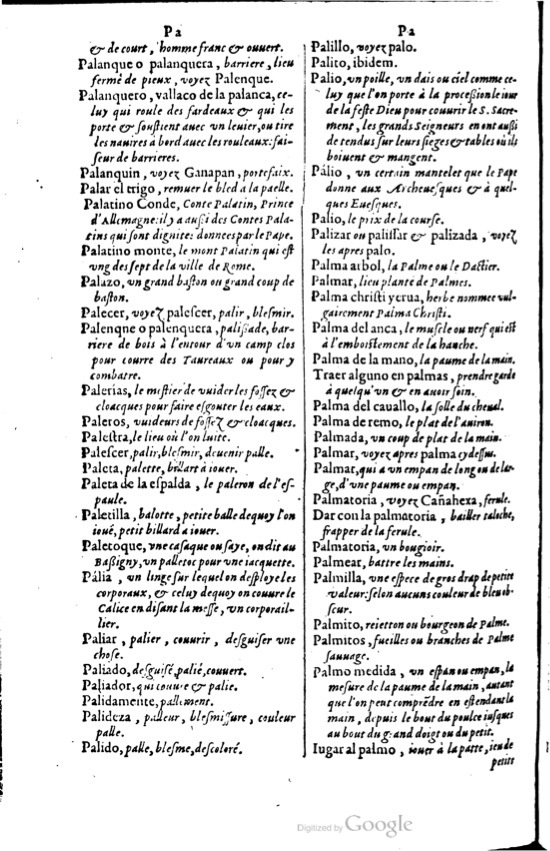 1621 - Adrian Tiffaine - Trésor des deux langues espagnole et française - BM Lyon