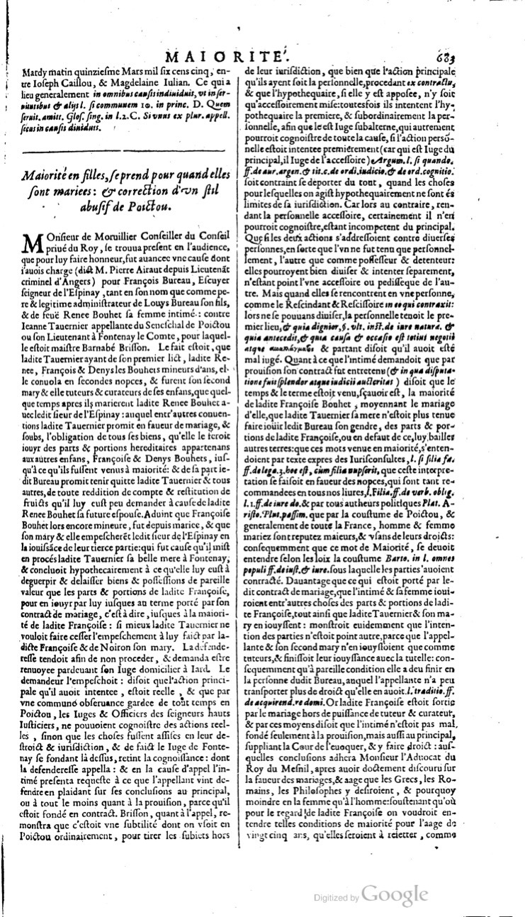 1629 - Veuve Nicolas Buon - Trésor du droit français (29620 T. 2) - BM Lyon