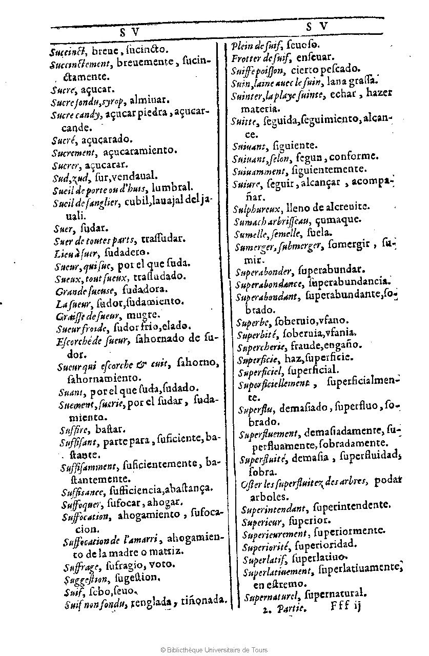 1607 - Marc Orry - Trésor des deux langues espagnole et française (Première et Seconde parties) - BU Tours