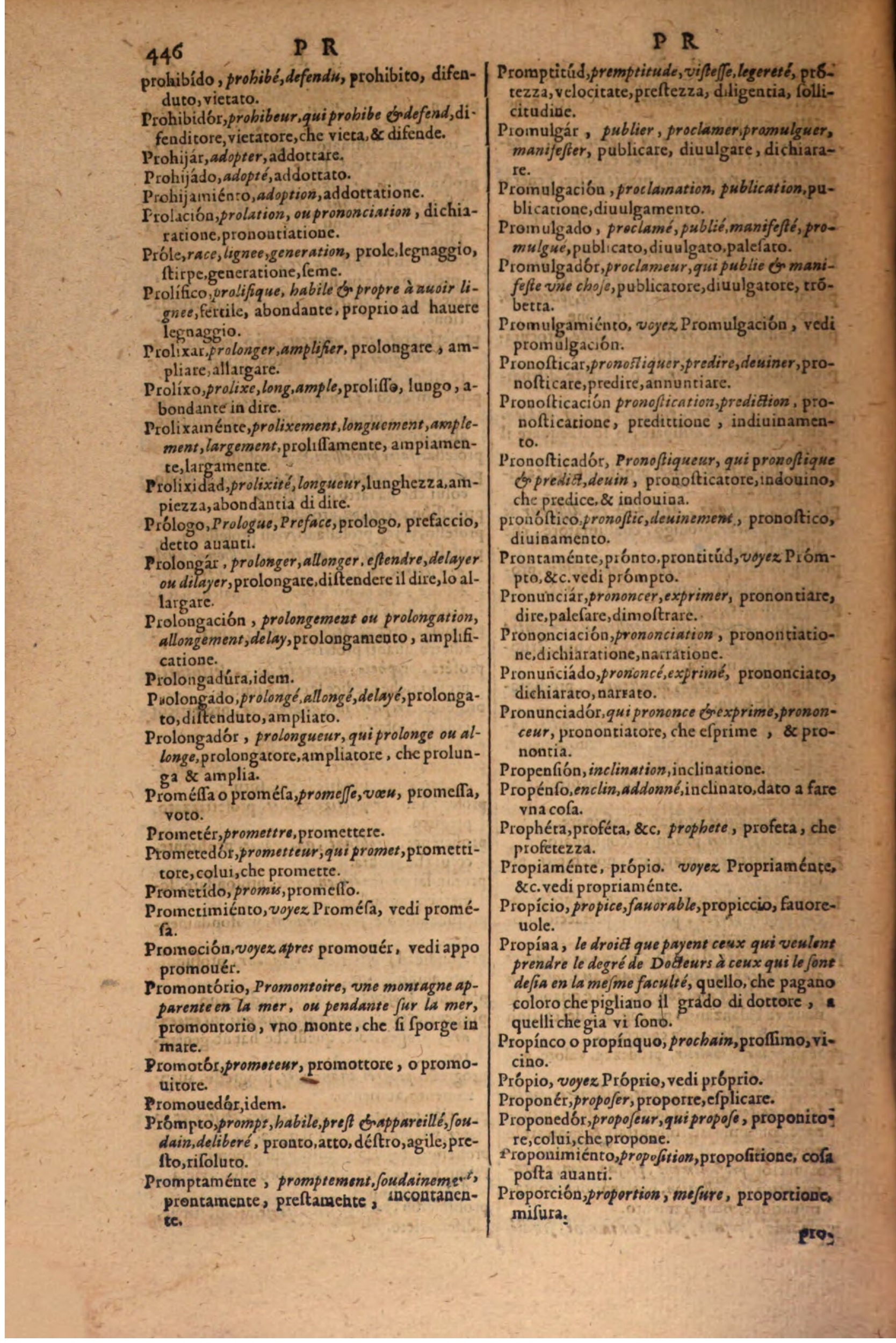 1606 - Samuel Crespin - Thresor des trois langues, francoise, italiene et espagnolle - BSB Munich