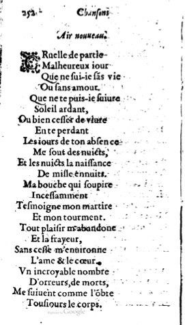 1623 - Jacques Cailloüé - Trésor ou recueil des chansons amoureuses - British Library