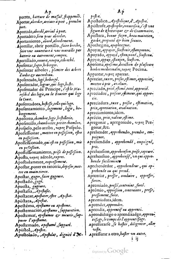 1621 - Adrian Tiffaine - Trésor des deux langues espagnole et française - BM Lyon