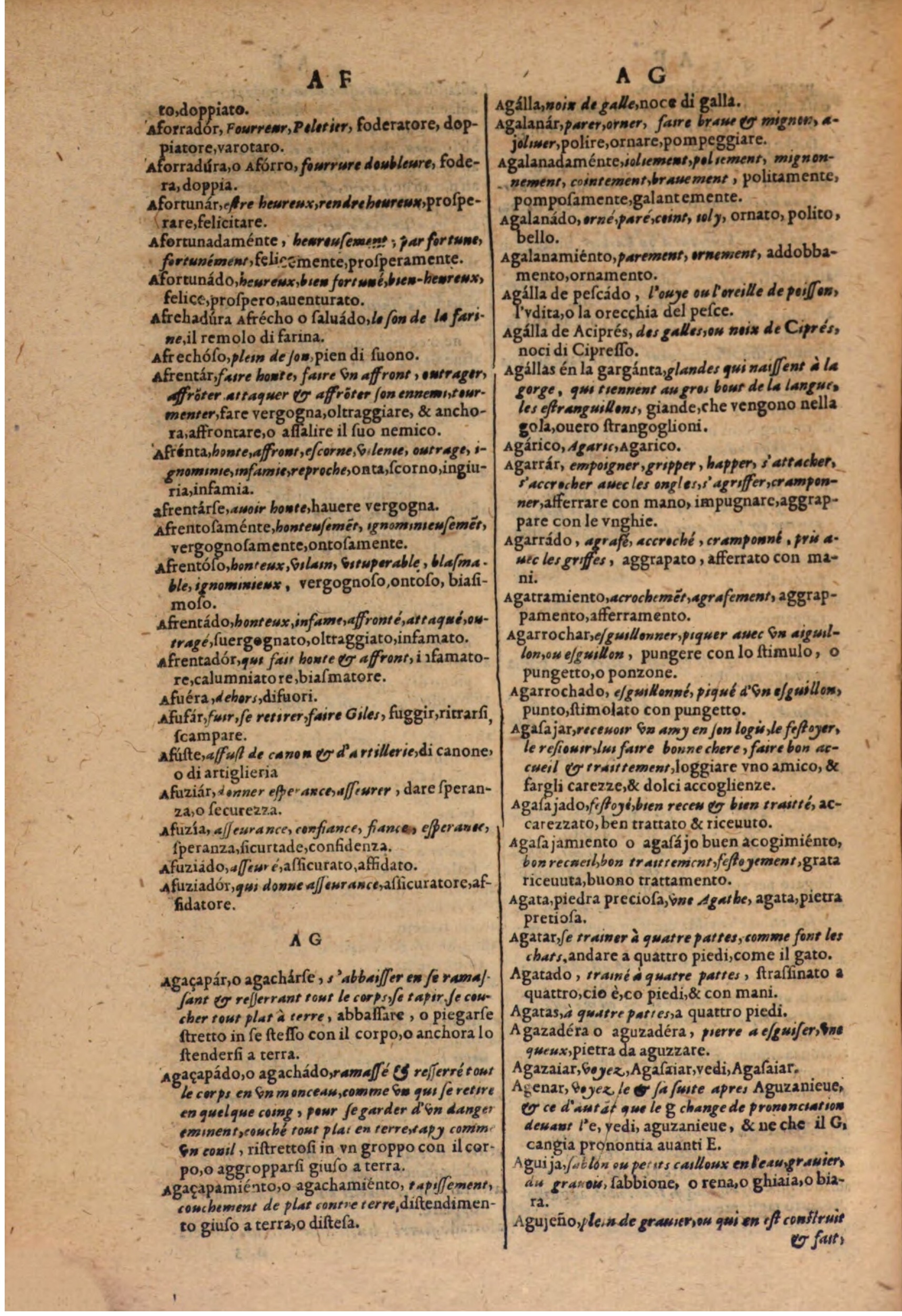 1606 - Samuel Crespin - Thresor des trois langues, francoise, italiene et espagnolle - BSB Munich