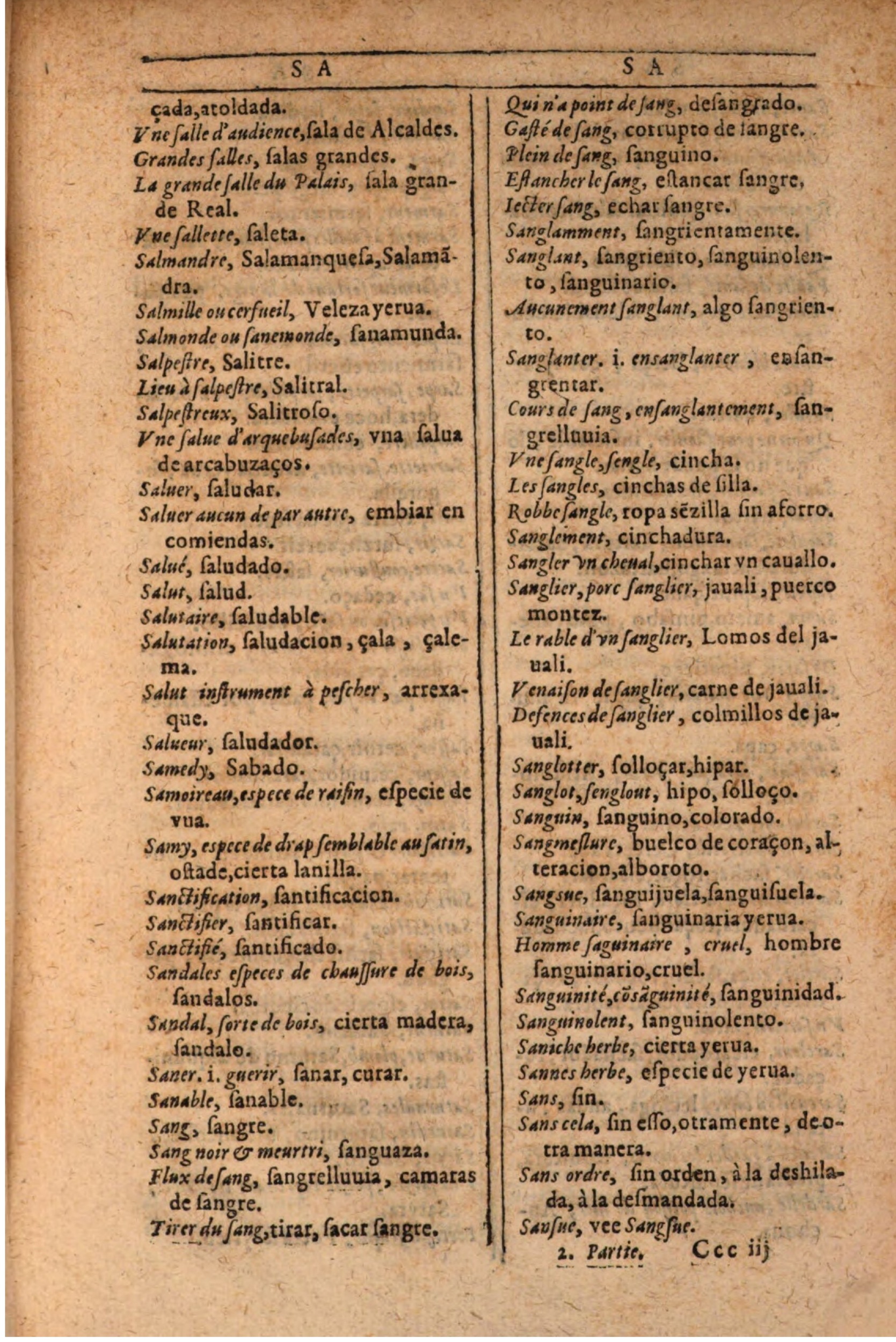 1607 - Marc Orry - Trésor des deux langues espagnole et française (Seconde partie) - BSB Munich