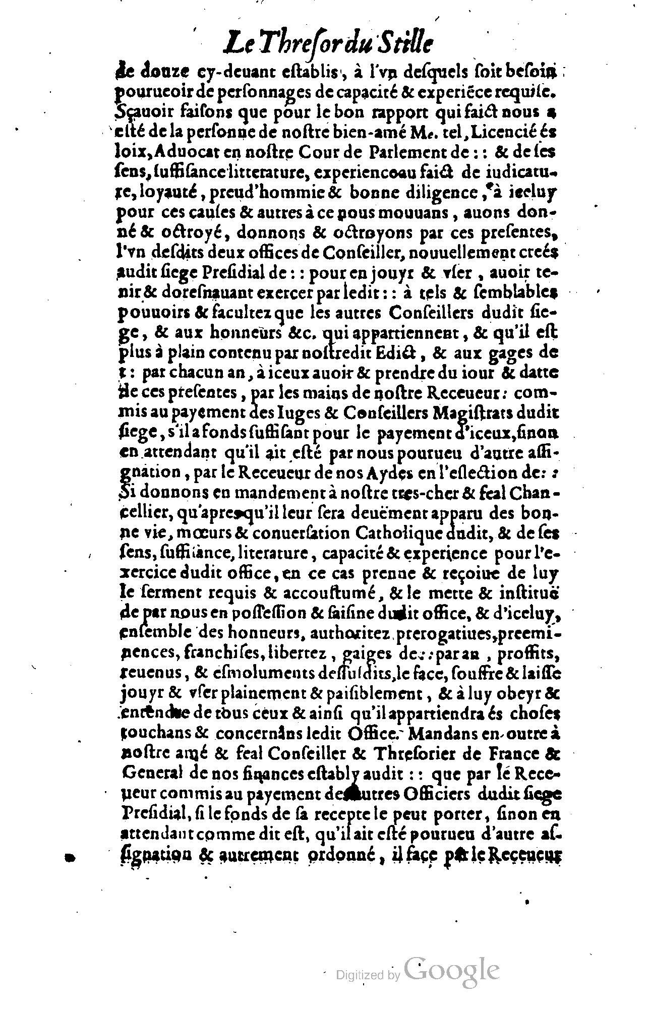1614 - Jean Richer - Trésor du nouveau style et protocole de la chancellerie de France - BSB Munich