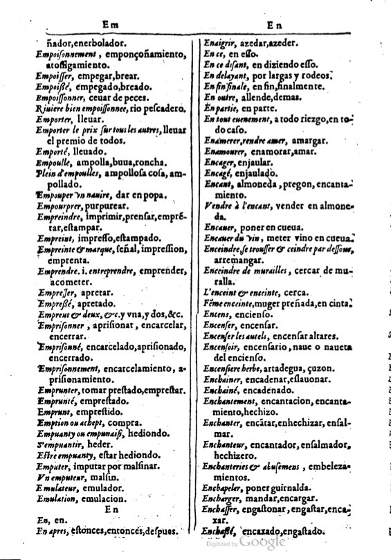1616 - Veuve Marc Orry - Trésor des deux langues espagnole et française (Première et Seconde parties) - BM Lyon