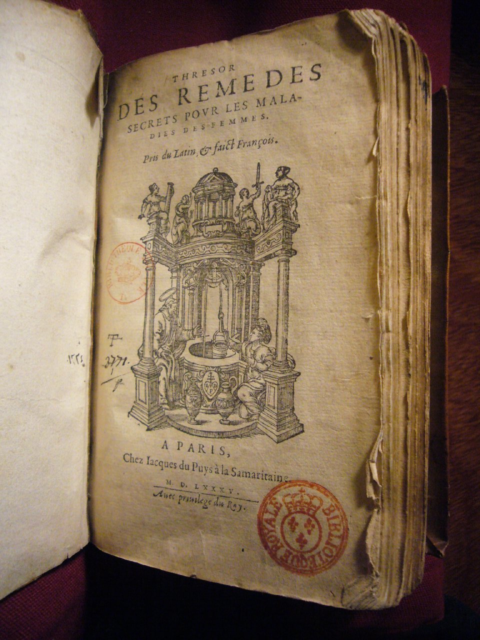 1585 - Jacques du Puis - Trésor des remèdes secrets pour les maladies des femmes - BnF 1585 - Jacques du Puis - Trésor des remèdes secrets pour les maladies des femmes - BnF