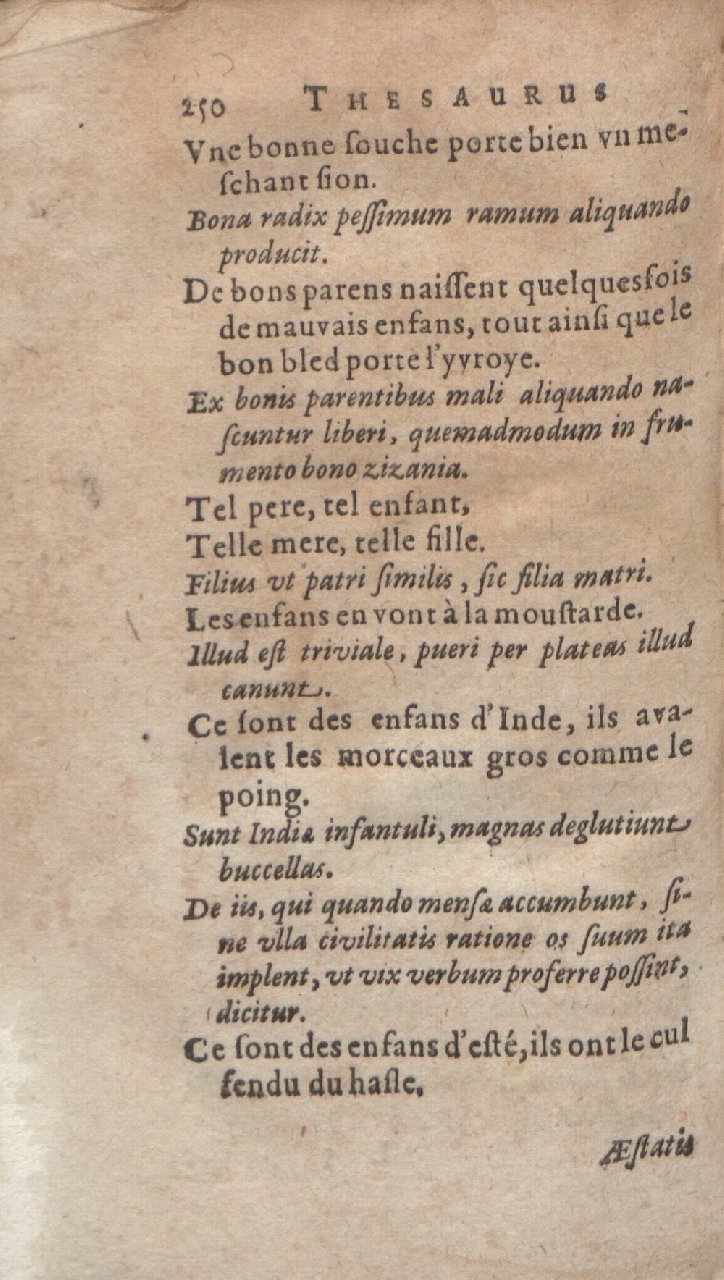 1612 - Dominicus Custos - Trésor des proverbes français  - Bibliopol-Olomuc