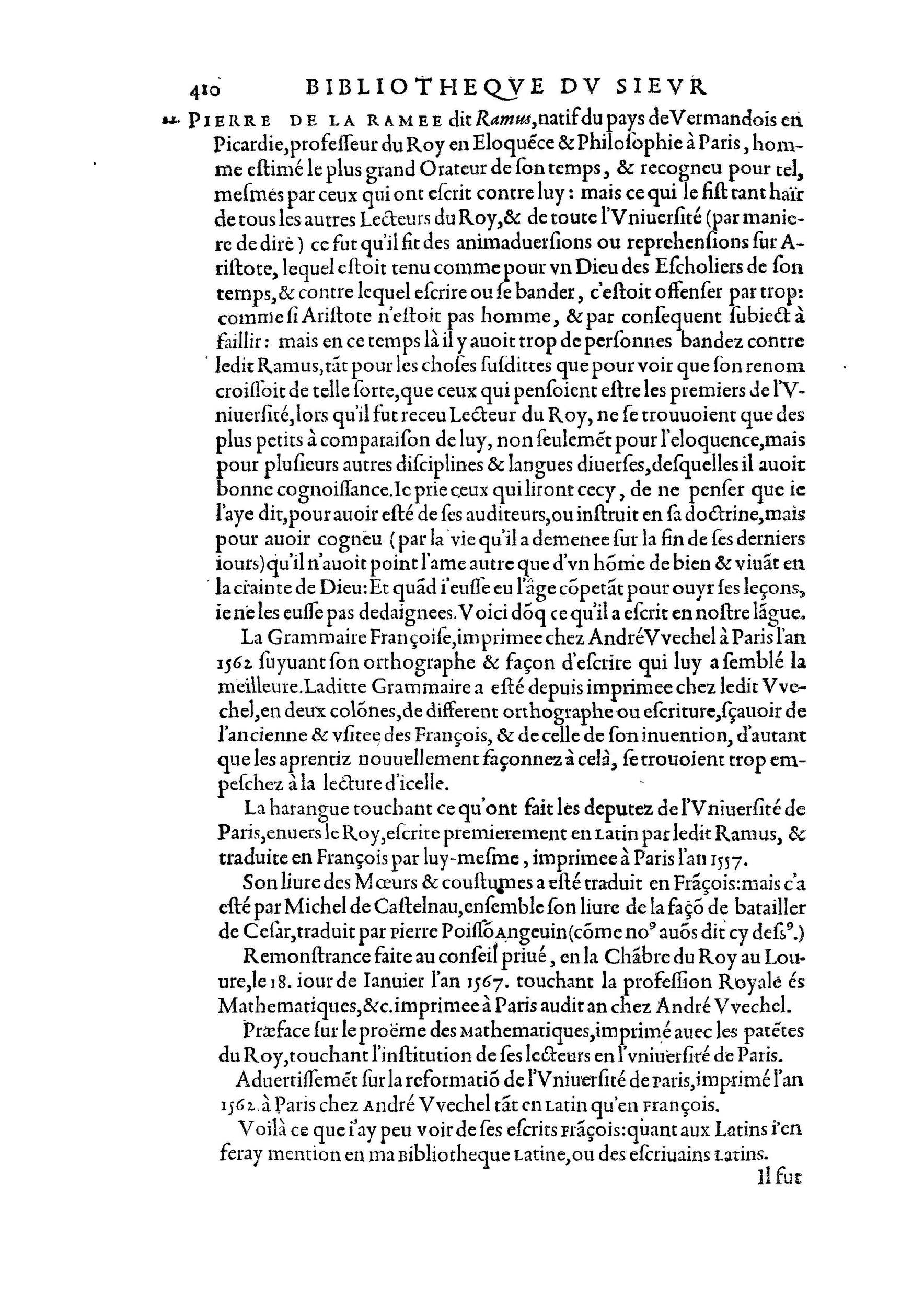 1584 - Abel L&#039;Angelier - Bibliothèques françaises - BnF