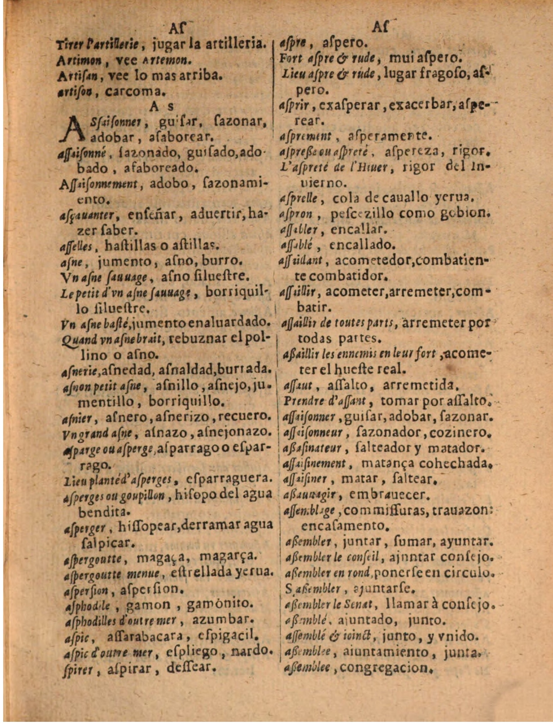 1624 - Hubert Antoine - Trésor des deux langues espagnole et française (Seconde partie) - BSB Munich