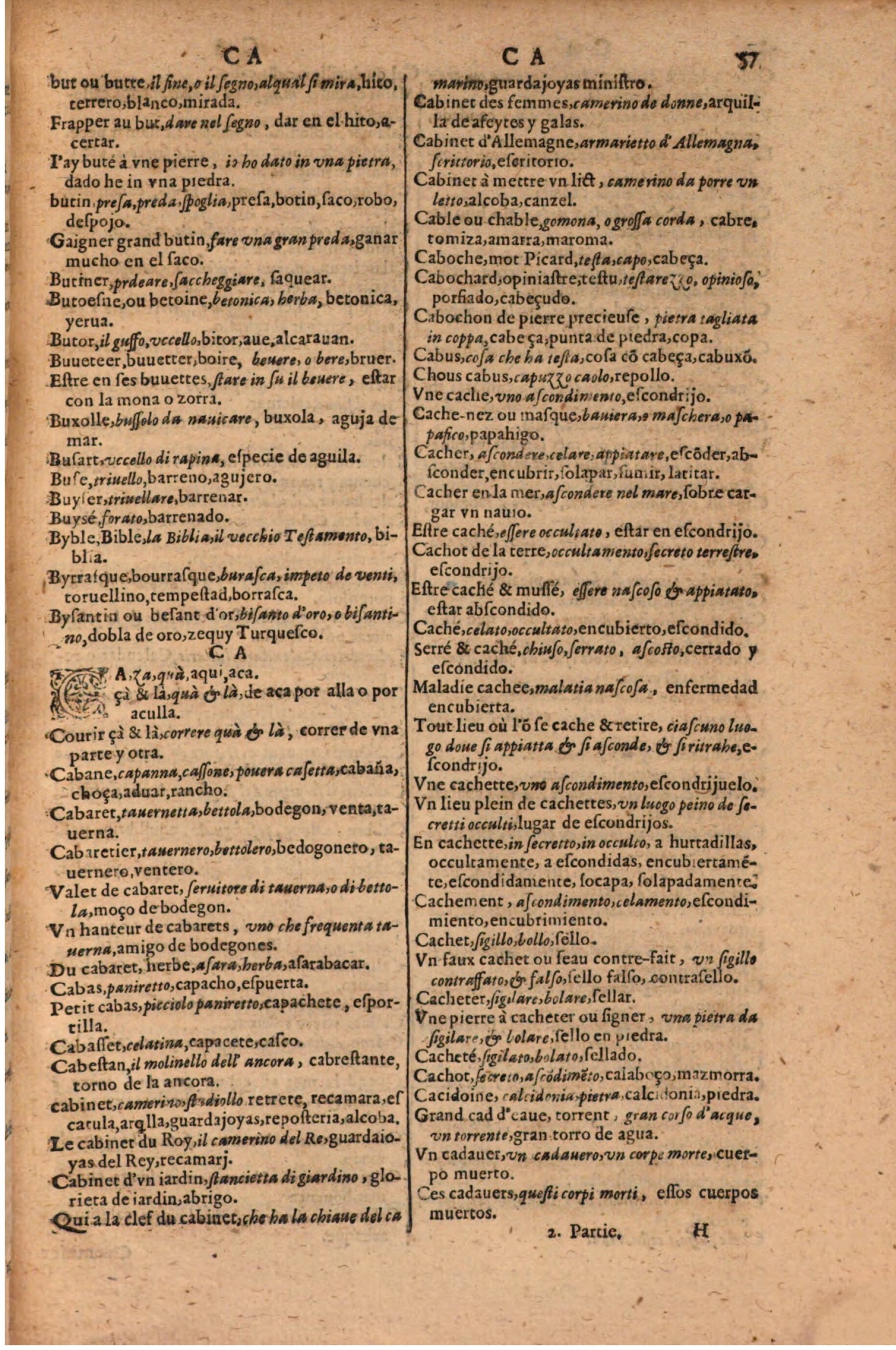 1616 - Pierre de la Rovière - Trésor des trois langues (Seconde partie) - BSB Munich