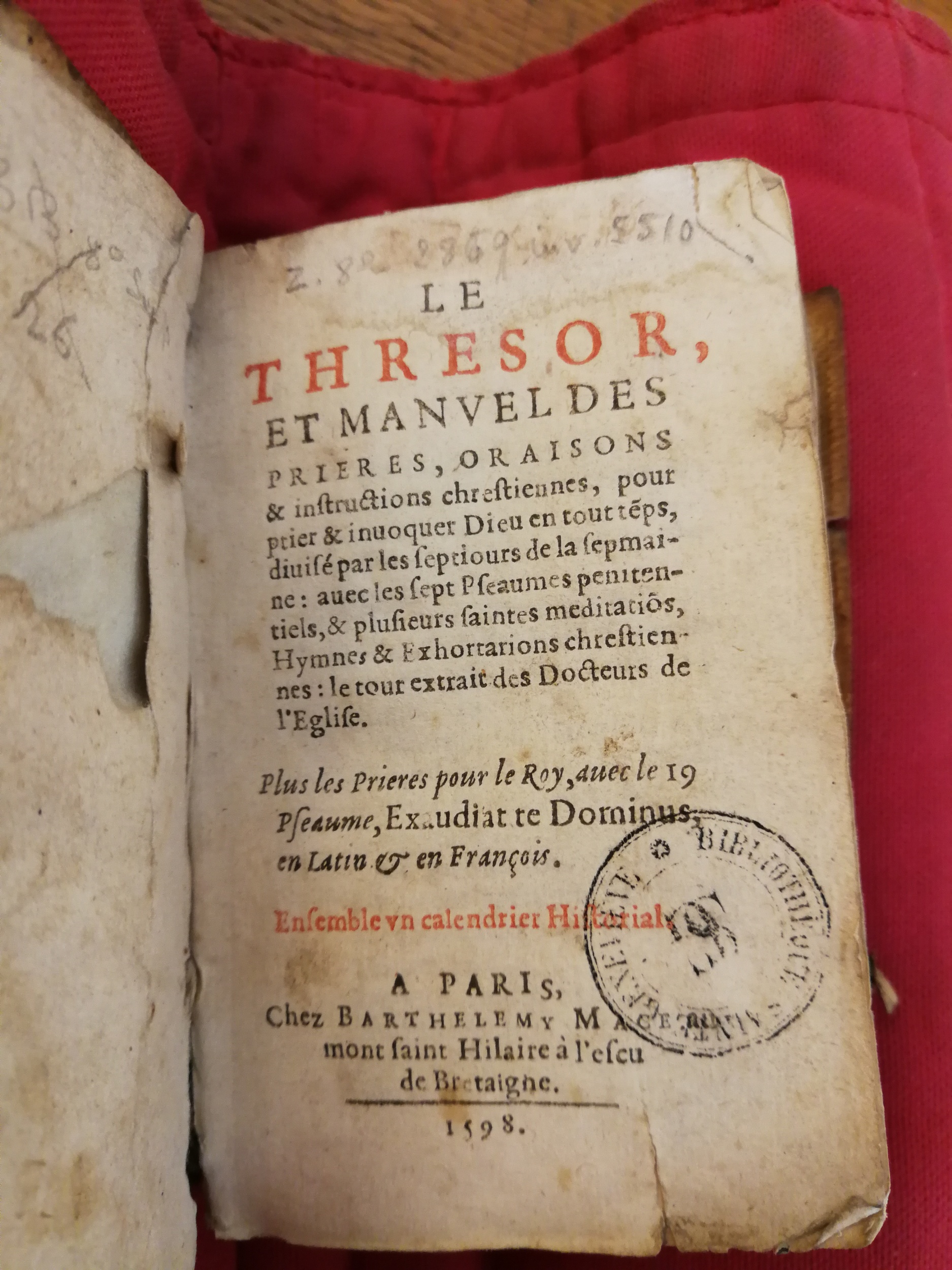 1598 - Barthélemy Macé - Trésor des prières, oraisons et instructions chrétiennes - Bibliothèque Sainte-Geneviève 1598 - Barthélemy Macé - Trésor des prières, oraisons et instructions chrétiennes - Bibliothèque Sainte-Geneviève