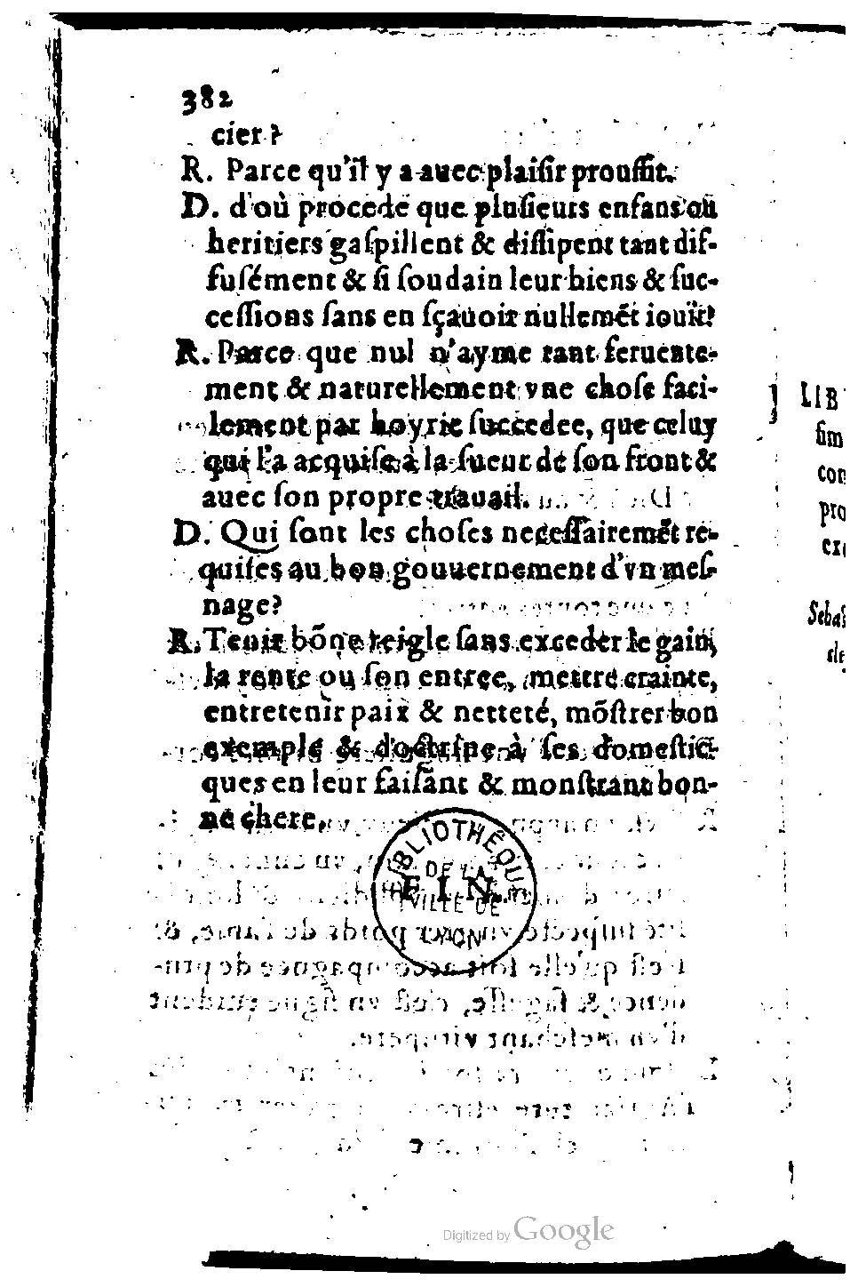1582 - Nicolas Bonfons - Trésor des sentences dorées - BM Lyon