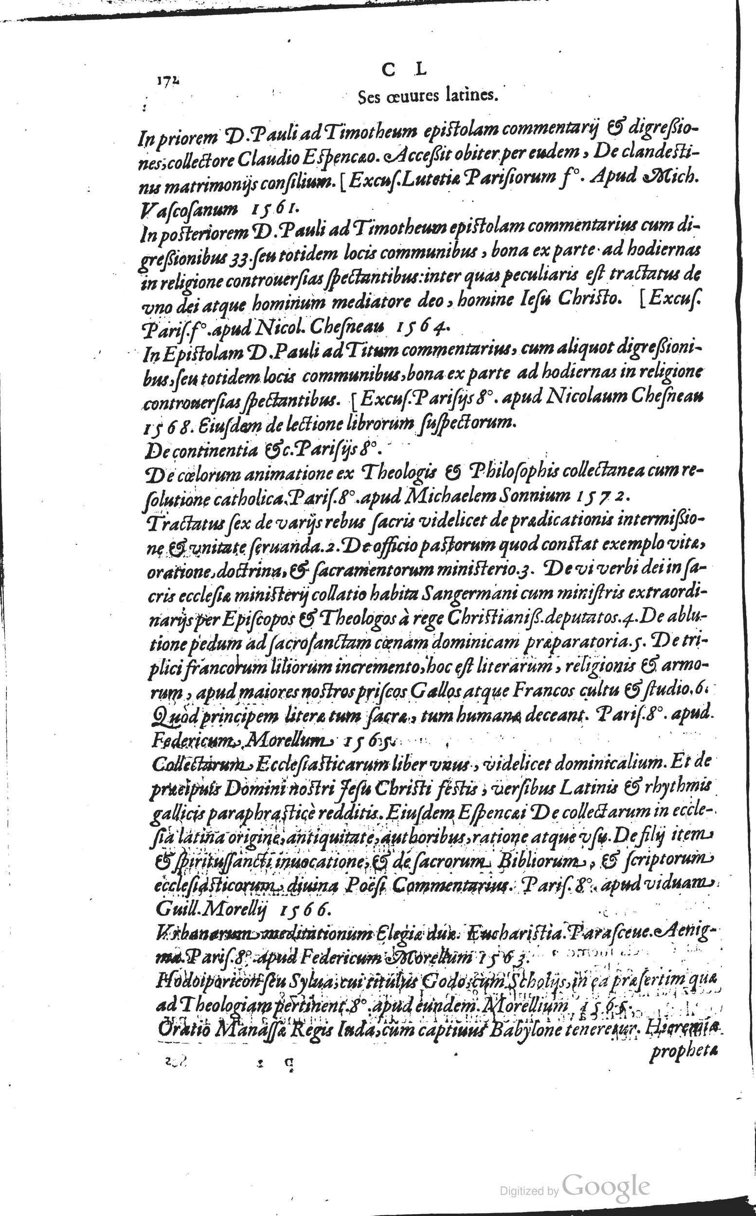 1585 - Barthélemy Honorat - Bibliothèques françaises - BSB Munich