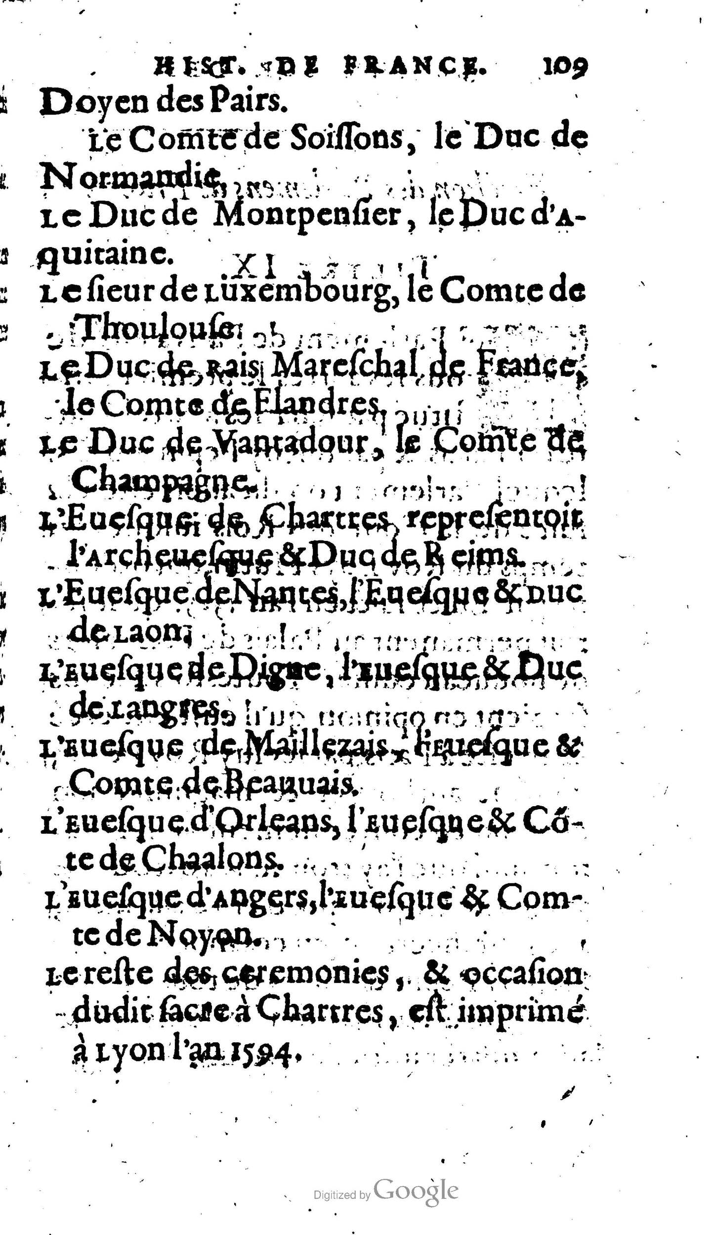 1604 - Galiot Corrozet - Trésor des histoires de France - BNC Florence