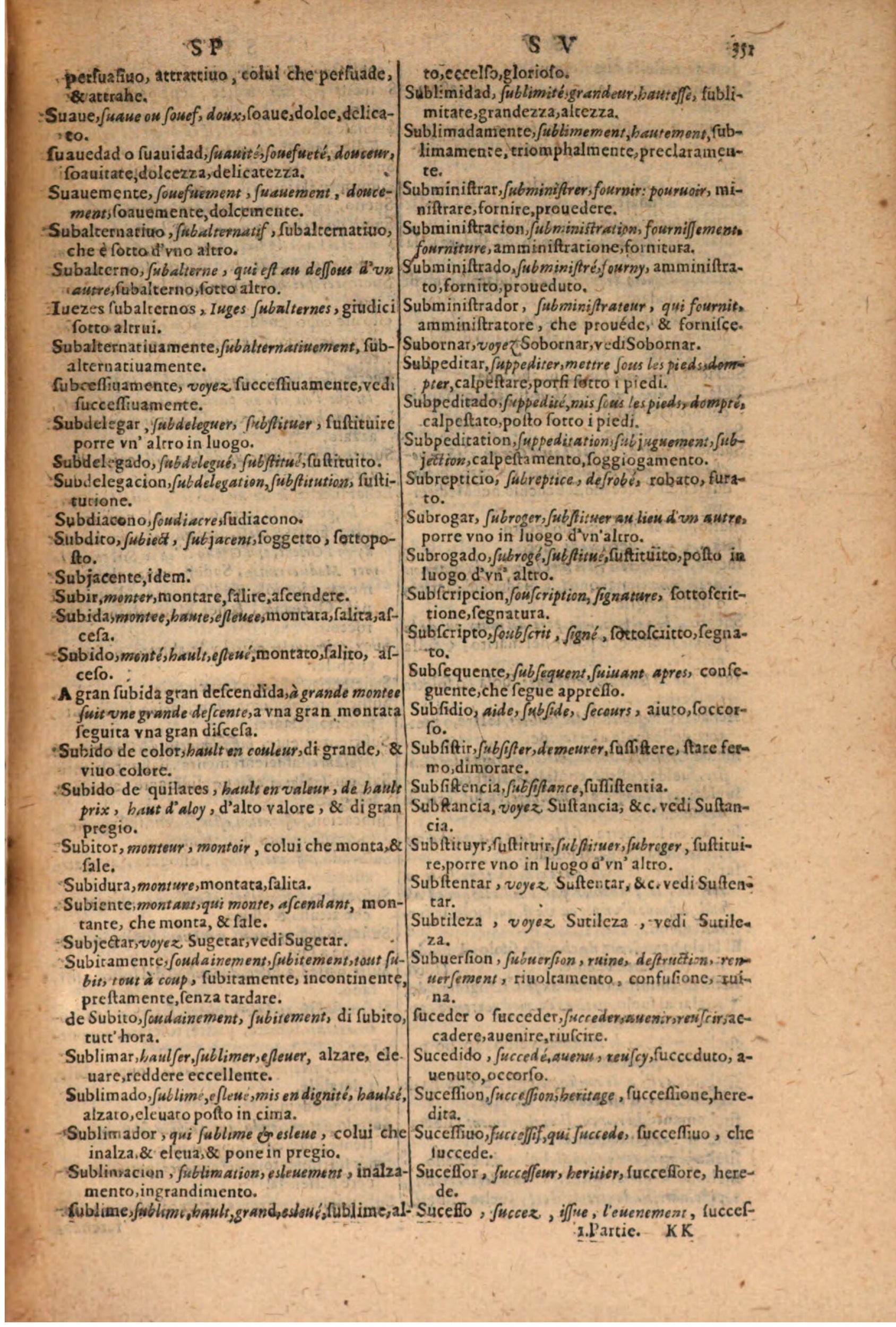 1606 - Samuel Crespin - Thresor des trois langues, francoise, italiene et espagnolle - BSB Munich