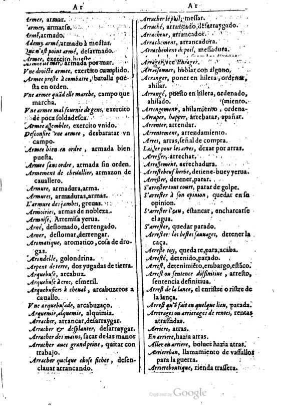 1616 - Veuve Marc Orry - Trésor des deux langues espagnole et française (Première et Seconde parties) - BM Lyon