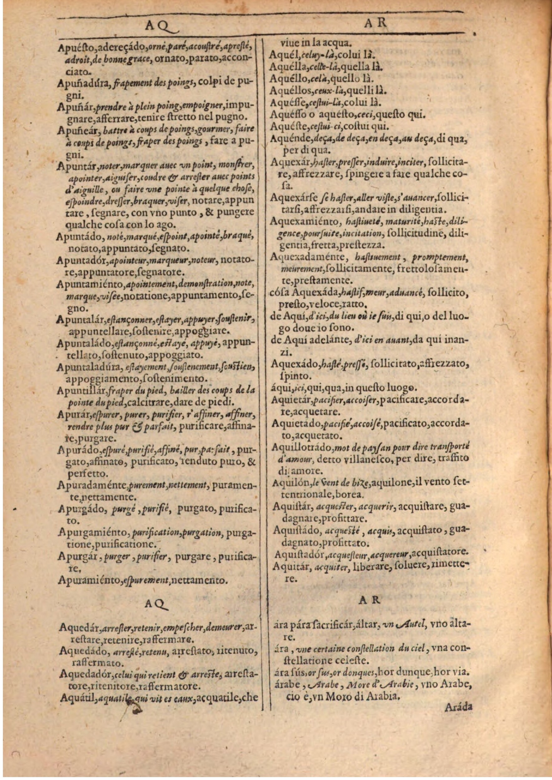 1609 - Philippe Albert et Alexandre Pernet - Trésor des trois langues française, italienne et espagnole (Première partie) - BSB Munich 1609 - Philippe Albert et Alexandre Pernet - Trésor des trois langues française, italienne et espagnole (Première partie) - BSB Munich