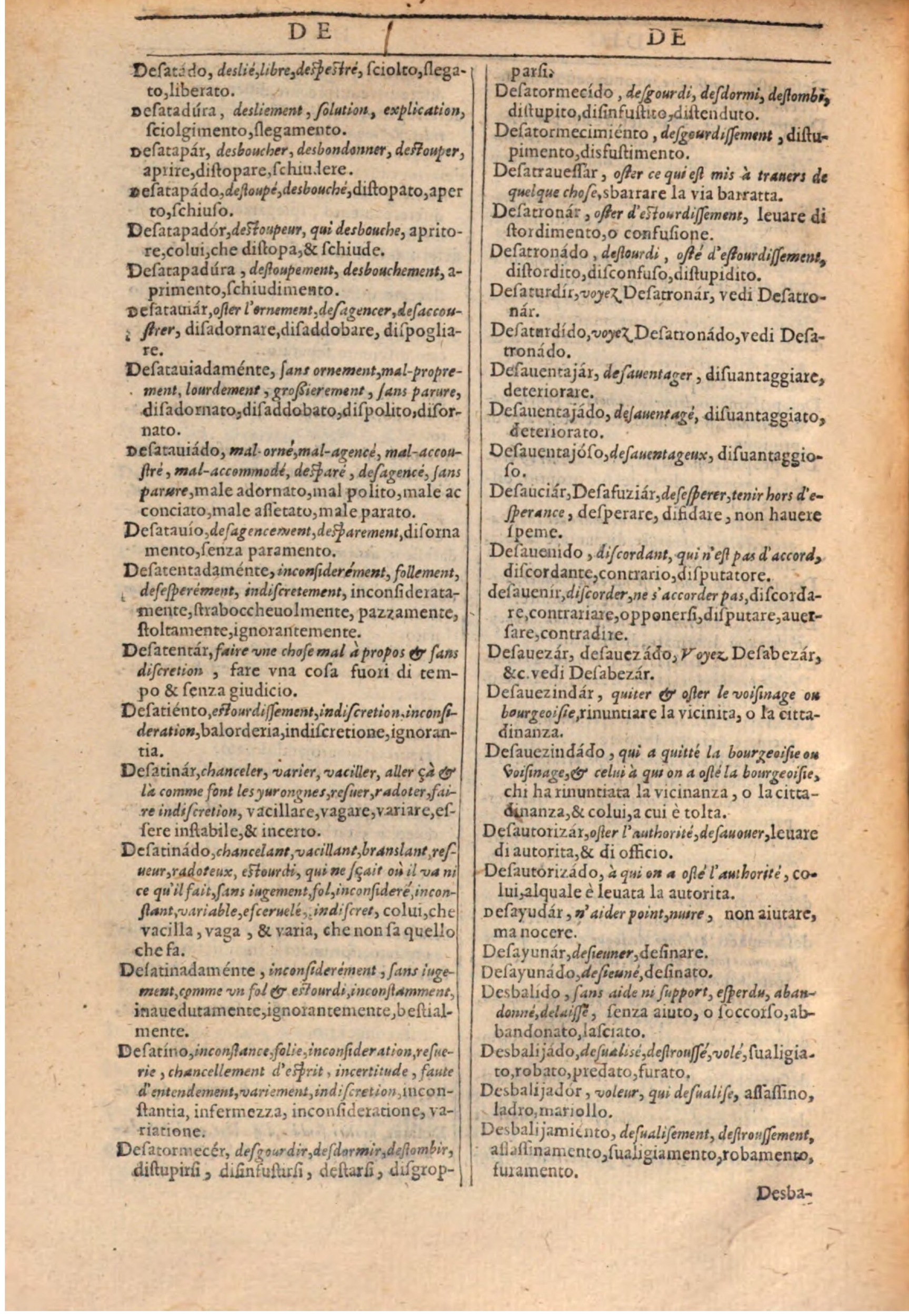 1609 - Philippe Albert et Alexandre Pernet - Trésor des trois langues française, italienne et espagnole (Première partie) - BSB Munich 1609 - Philippe Albert et Alexandre Pernet - Trésor des trois langues française, italienne et espagnole (Première partie) - BSB Munich