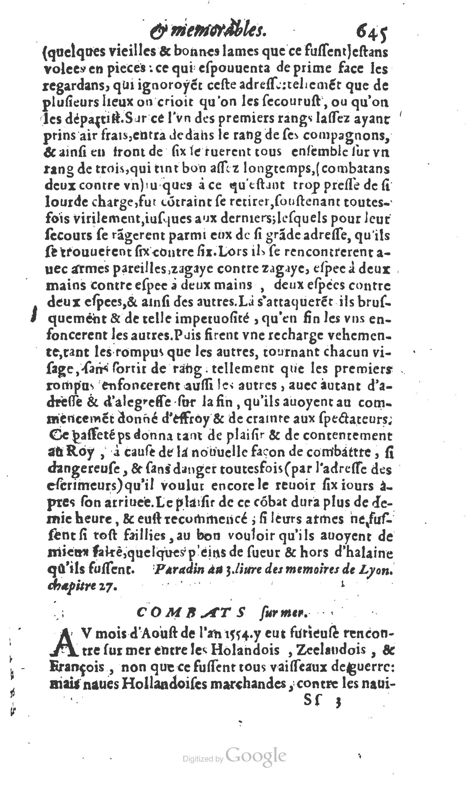 1610 - Paul Marceau - Trésor d’histoires admirables et mémorables - Princeton