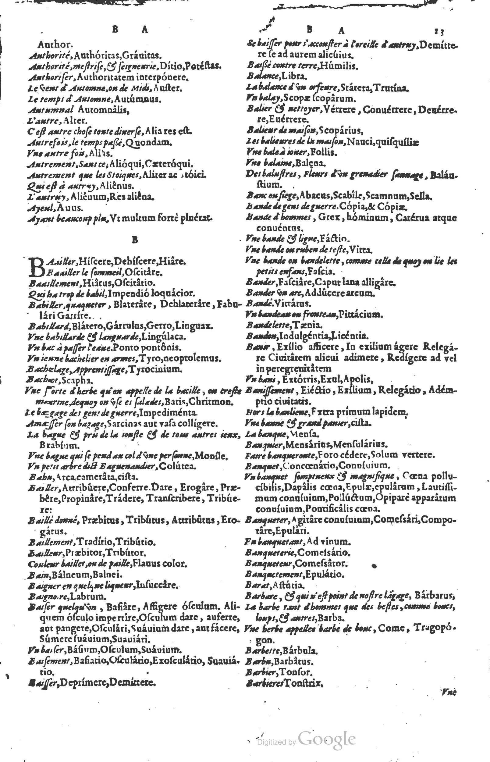 1578 - Louis Cloquemin - Trésor des mots et traits français - BSB Munich