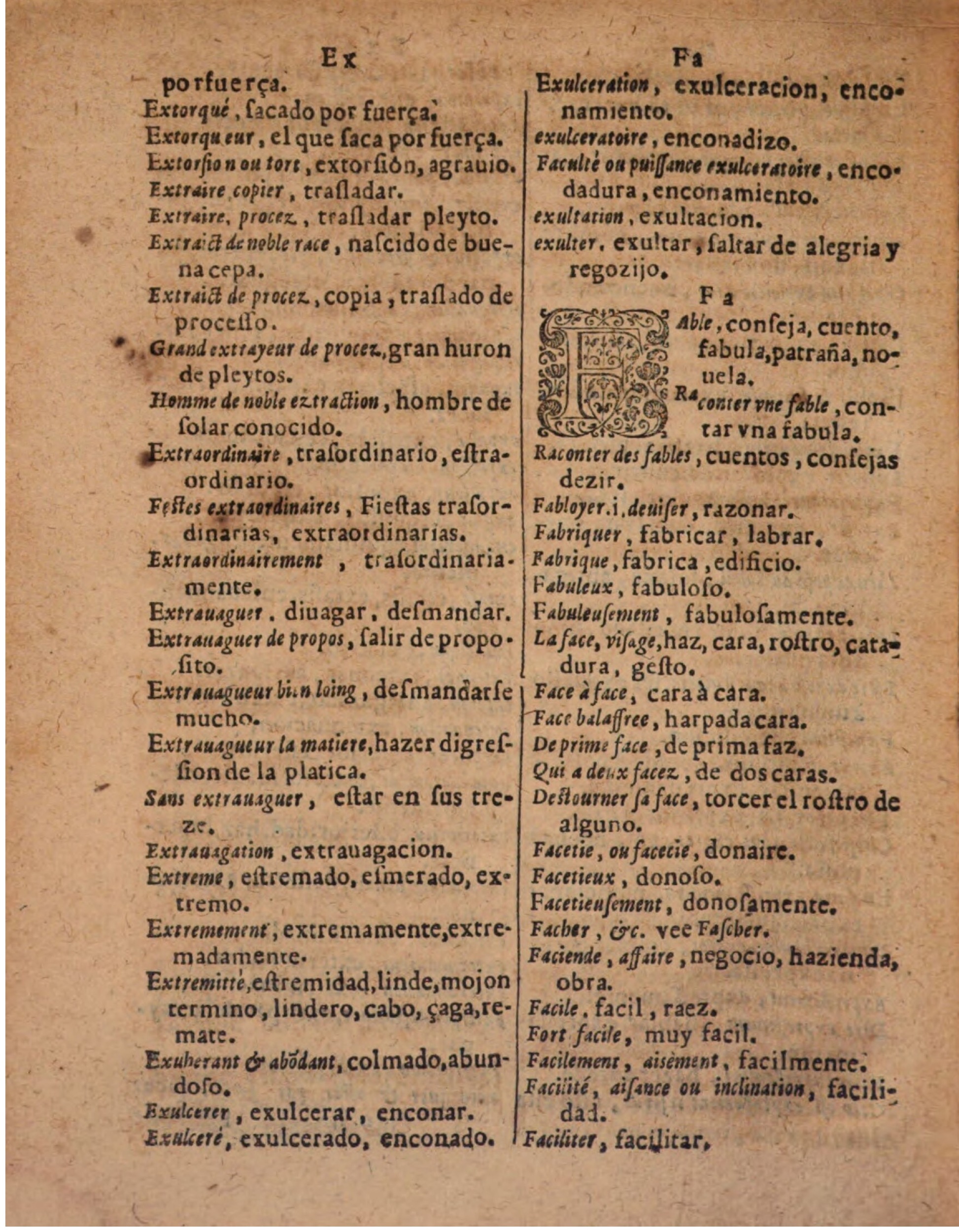 1624 - Hubert Antoine - Trésor des deux langues espagnole et française (Seconde partie) - BSB Munich