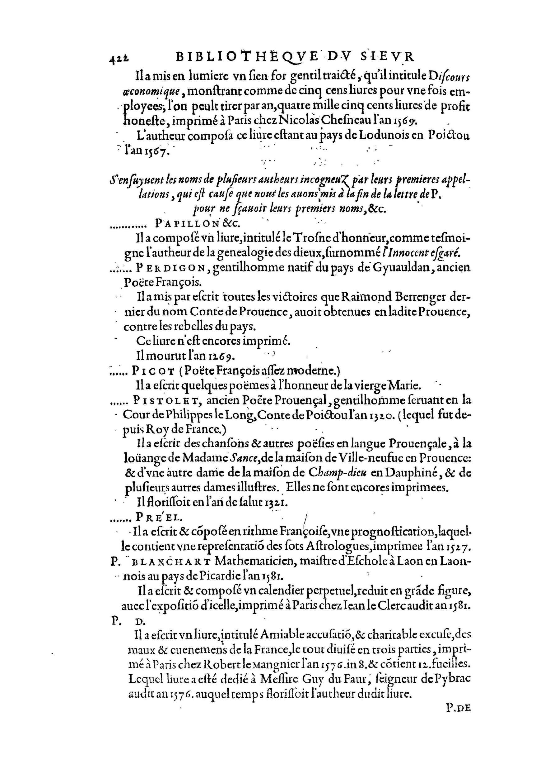 1584 - Abel L&#039;Angelier - Bibliothèques françaises - BnF