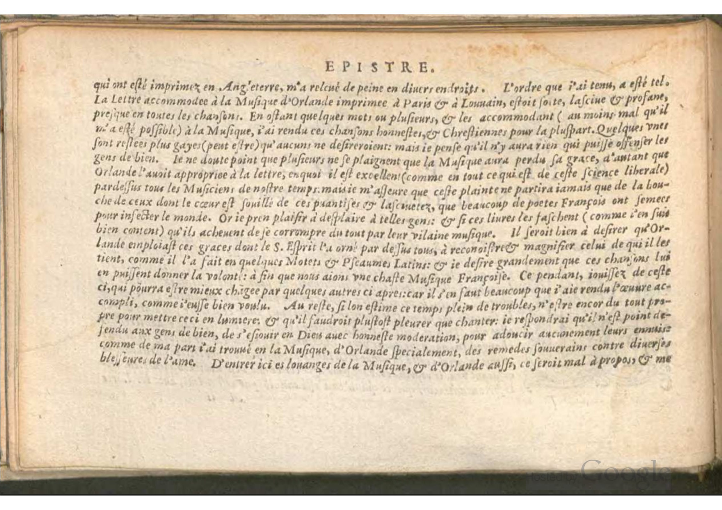 1576 - [Pierre de Saint-André] - Trésor de musique d’Orlande de Lassus Bassus - BSB Munich