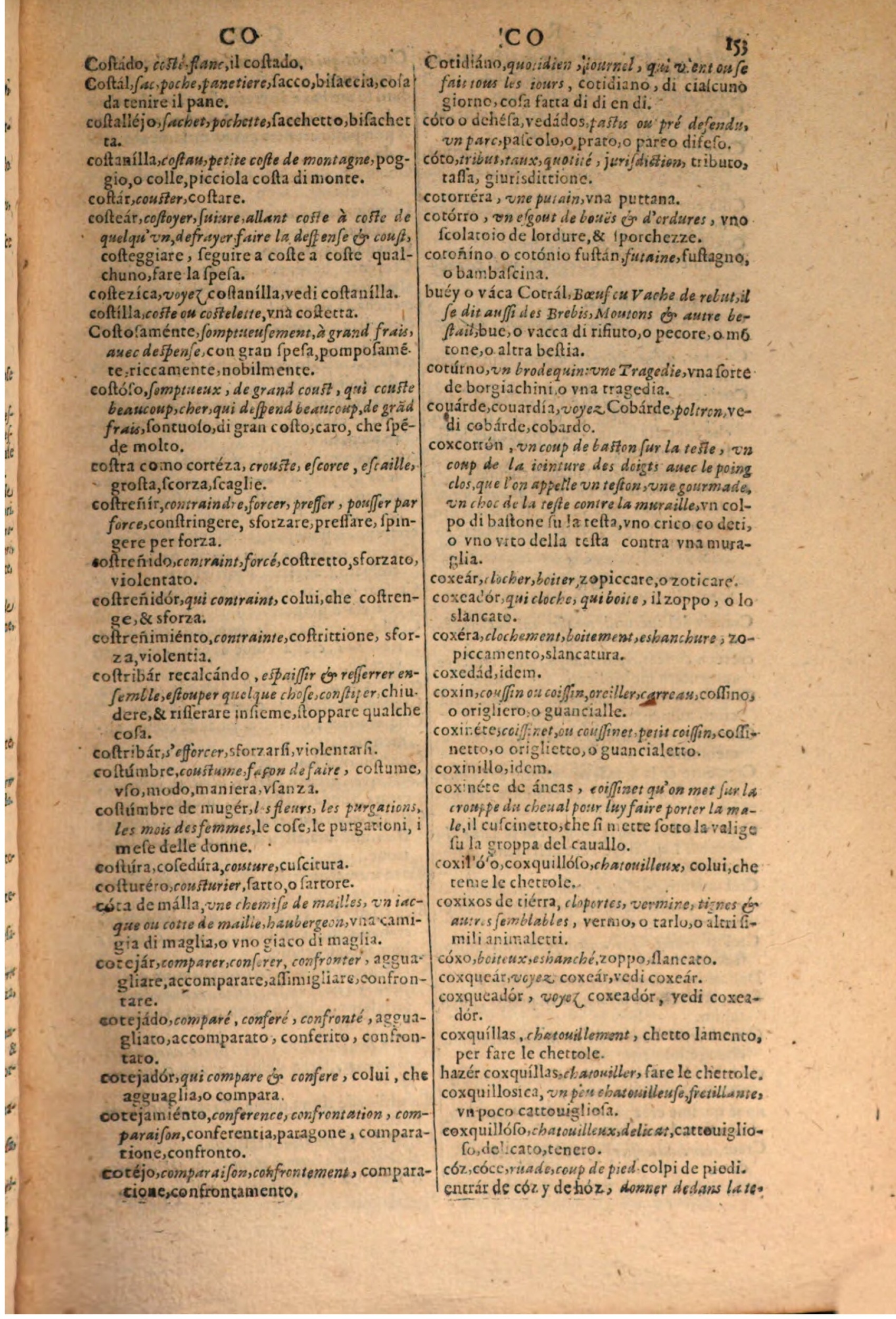 1606 - Samuel Crespin - Thresor des trois langues, francoise, italiene et espagnolle - BSB Munich