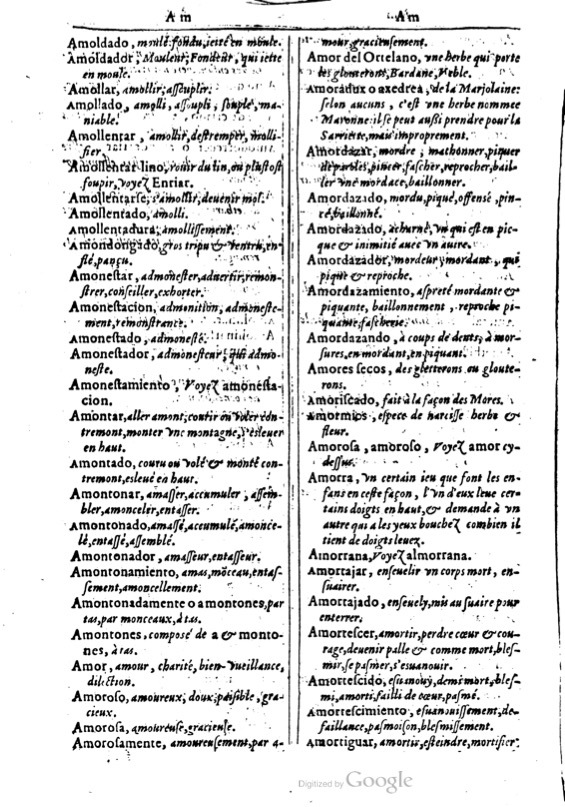 1616 - Veuve Marc Orry - Trésor des deux langues espagnole et française (Première et Seconde parties) - BM Lyon